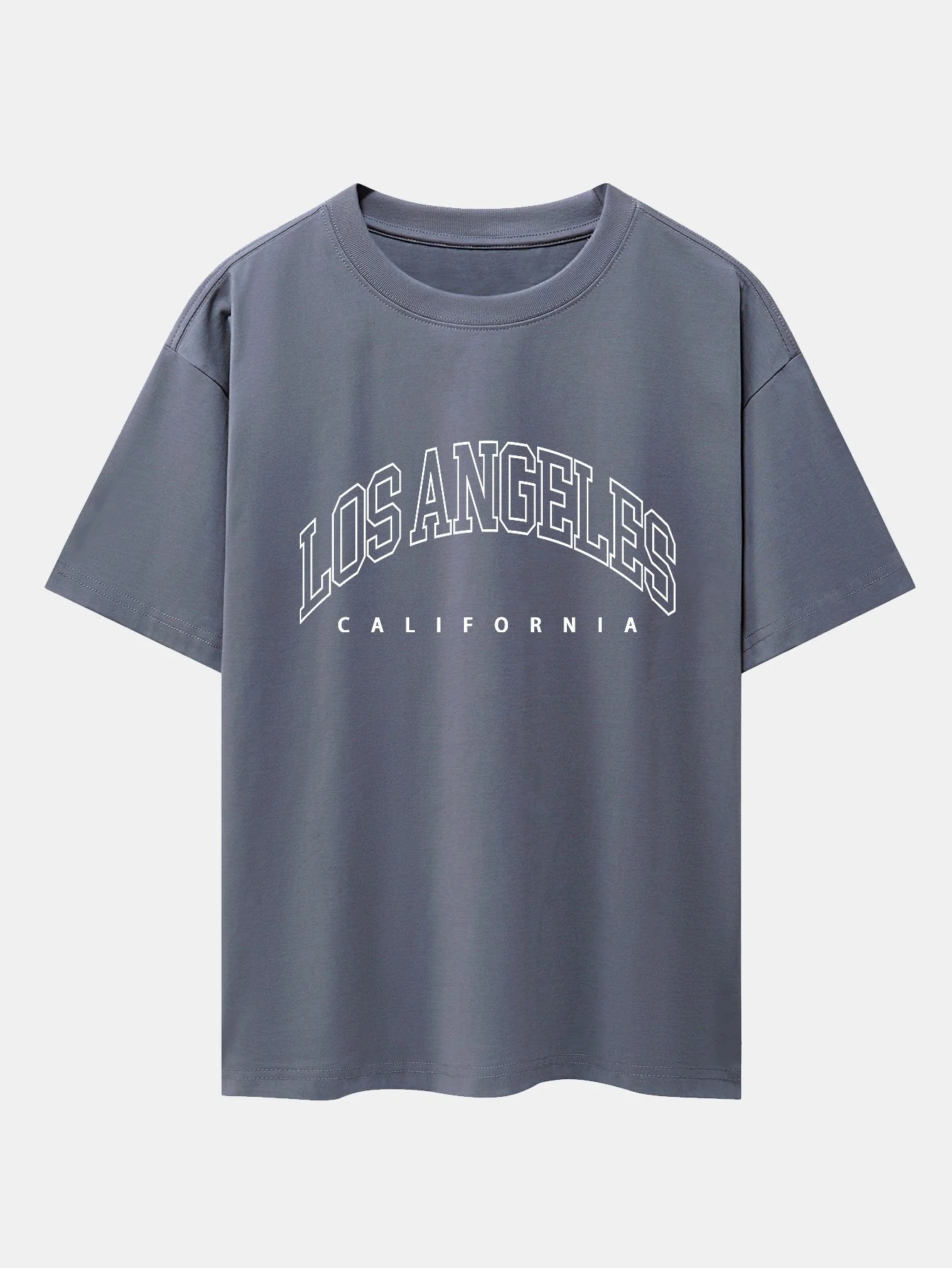 Los Angeles Buchstaben Druck Drop Shoulder Oversize T-Shirt - Image 3