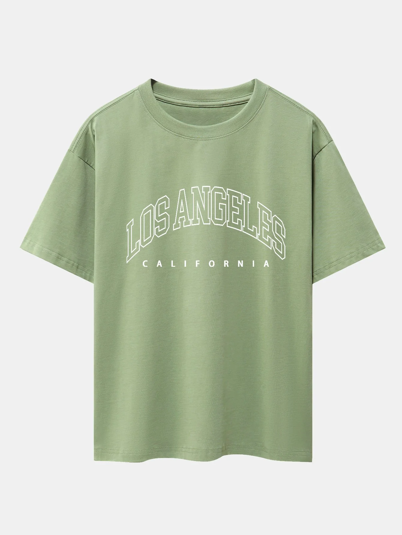 Los Angeles Buchstaben Druck Drop Shoulder Oversize T-Shirt - Image 5