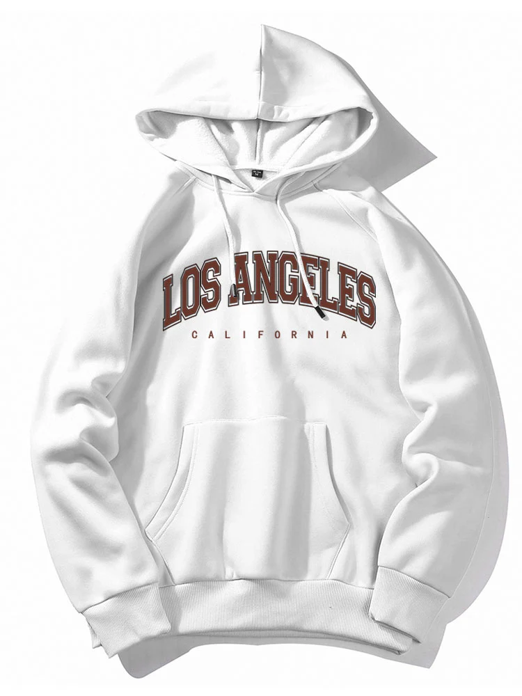 Los Angeles Briefdruck Kängurutaschen-Hoodie - Image 2