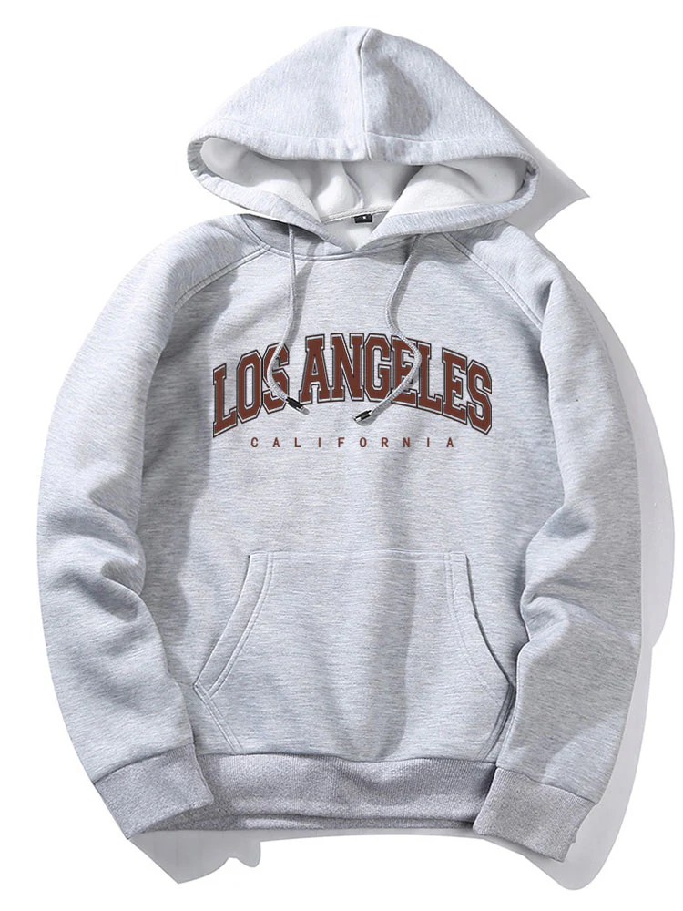 Los Angeles Briefdruck Kängurutaschen-Hoodie - Image 3