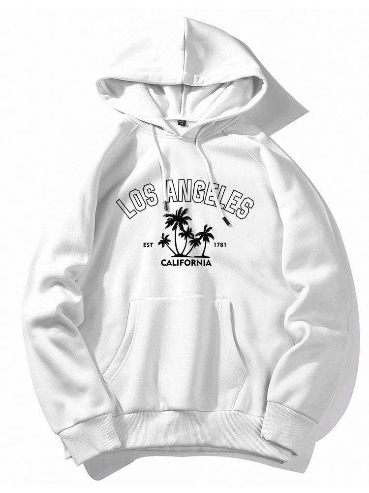 Los Angeles Palmenbaum Druck Hoodie
