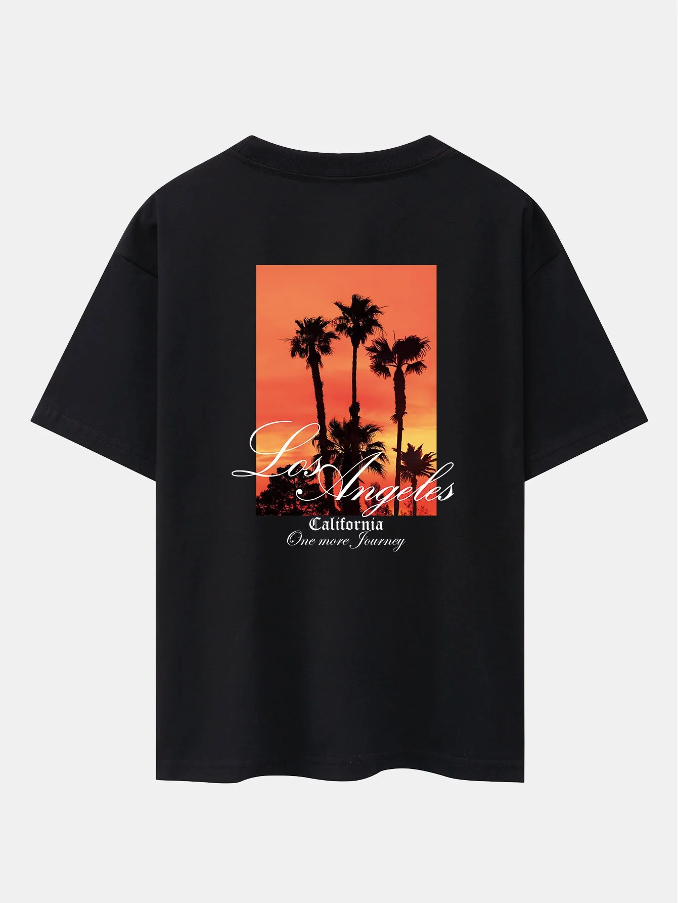 Los Angeles Palmen Bäume Rückendruck Drop Shoulder Oversize T-Shirt