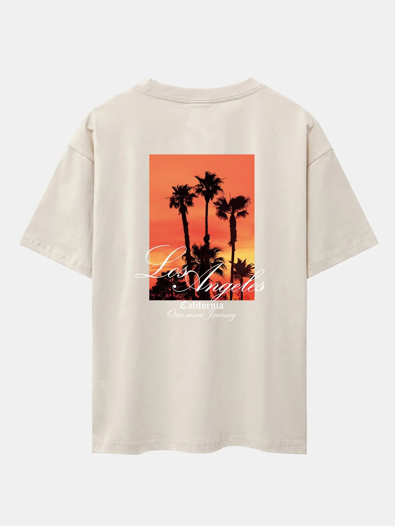 Los Angeles Palmen Bäume Rückendruck Drop Shoulder Oversize T-Shirt - Image 11