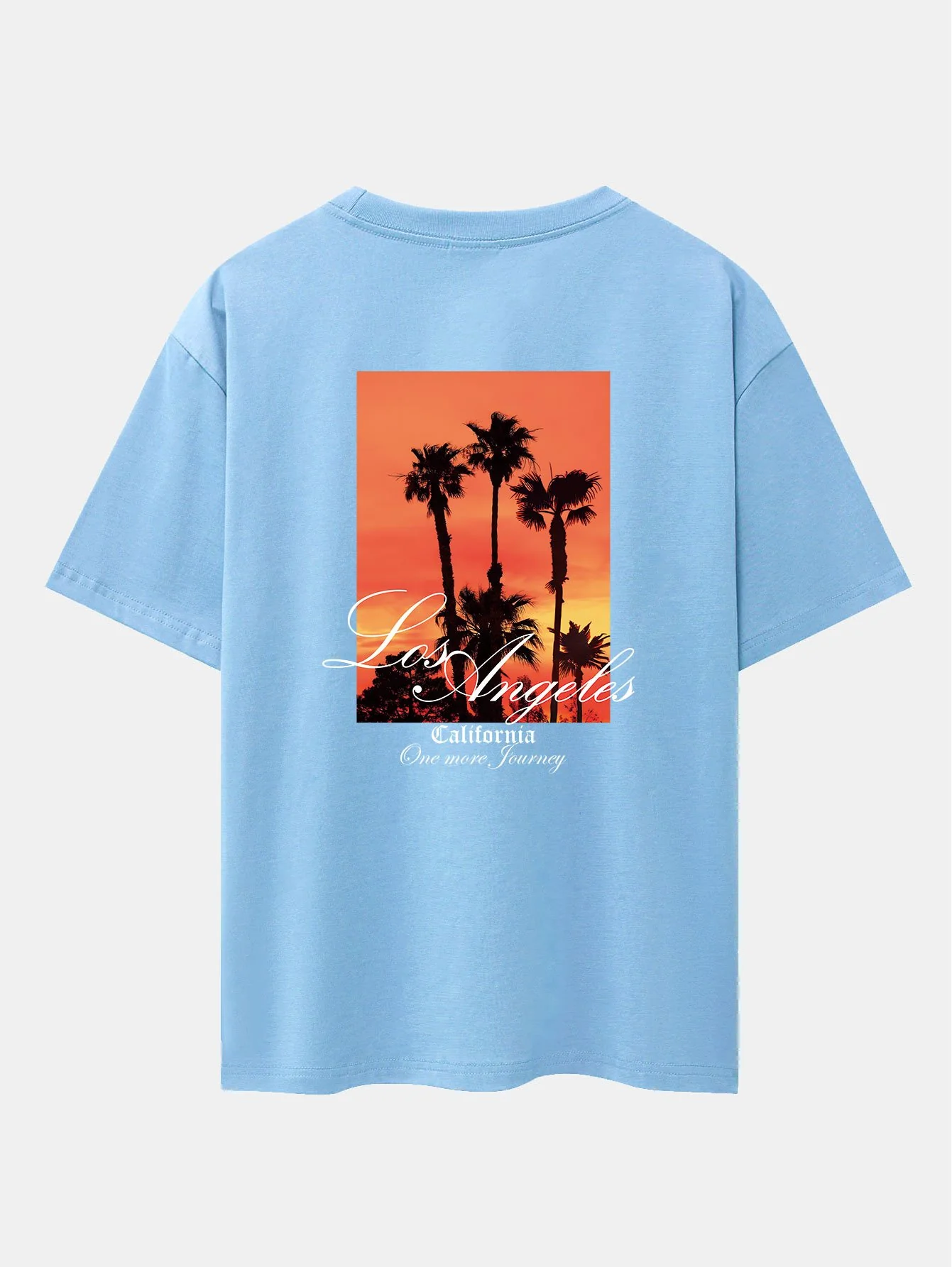 Los Angeles Palmen Bäume Rückendruck Drop Shoulder Oversize T-Shirt - Image 13