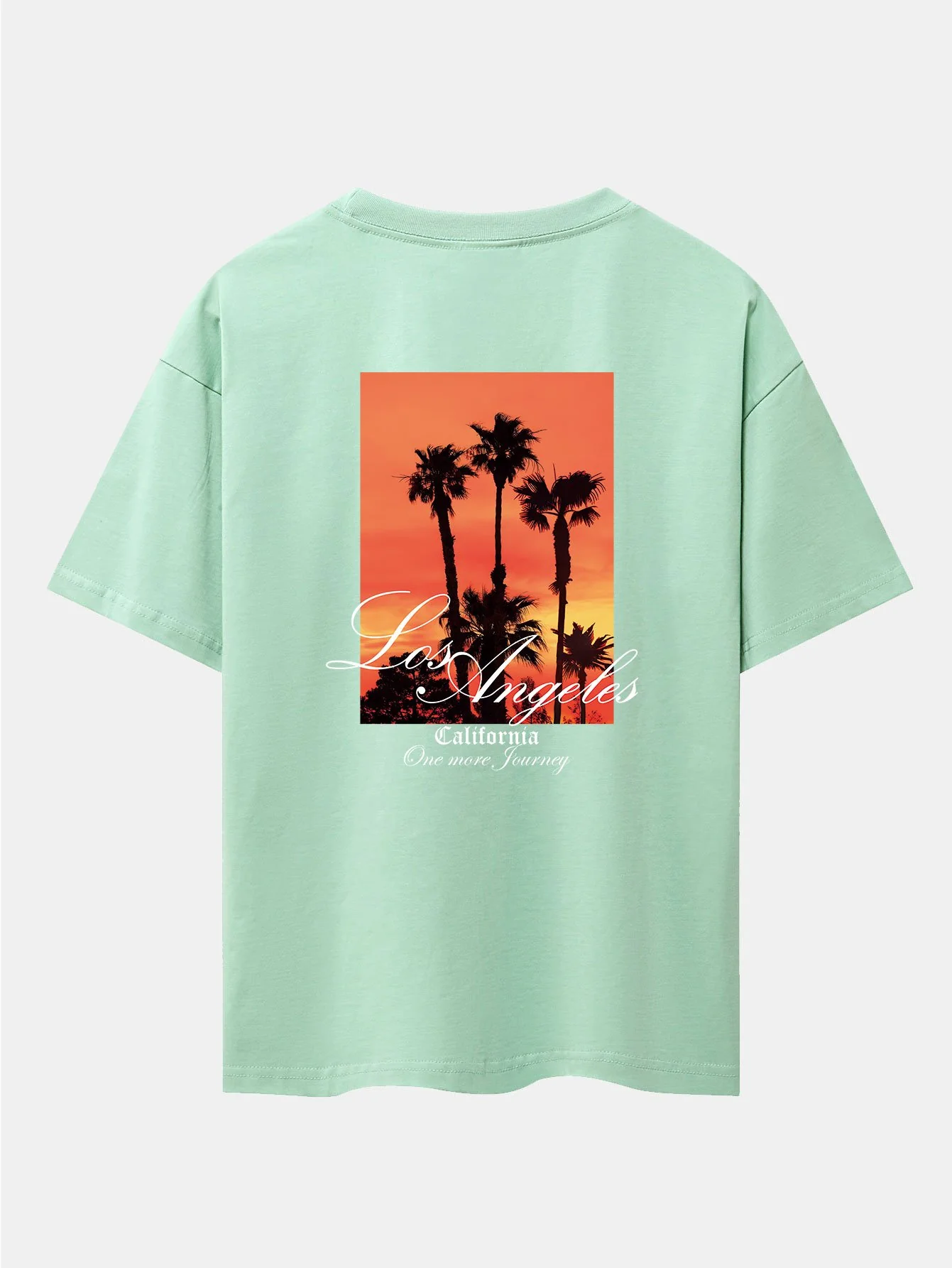Los Angeles Palmen Bäume Rückendruck Drop Shoulder Oversize T-Shirt - Image 17