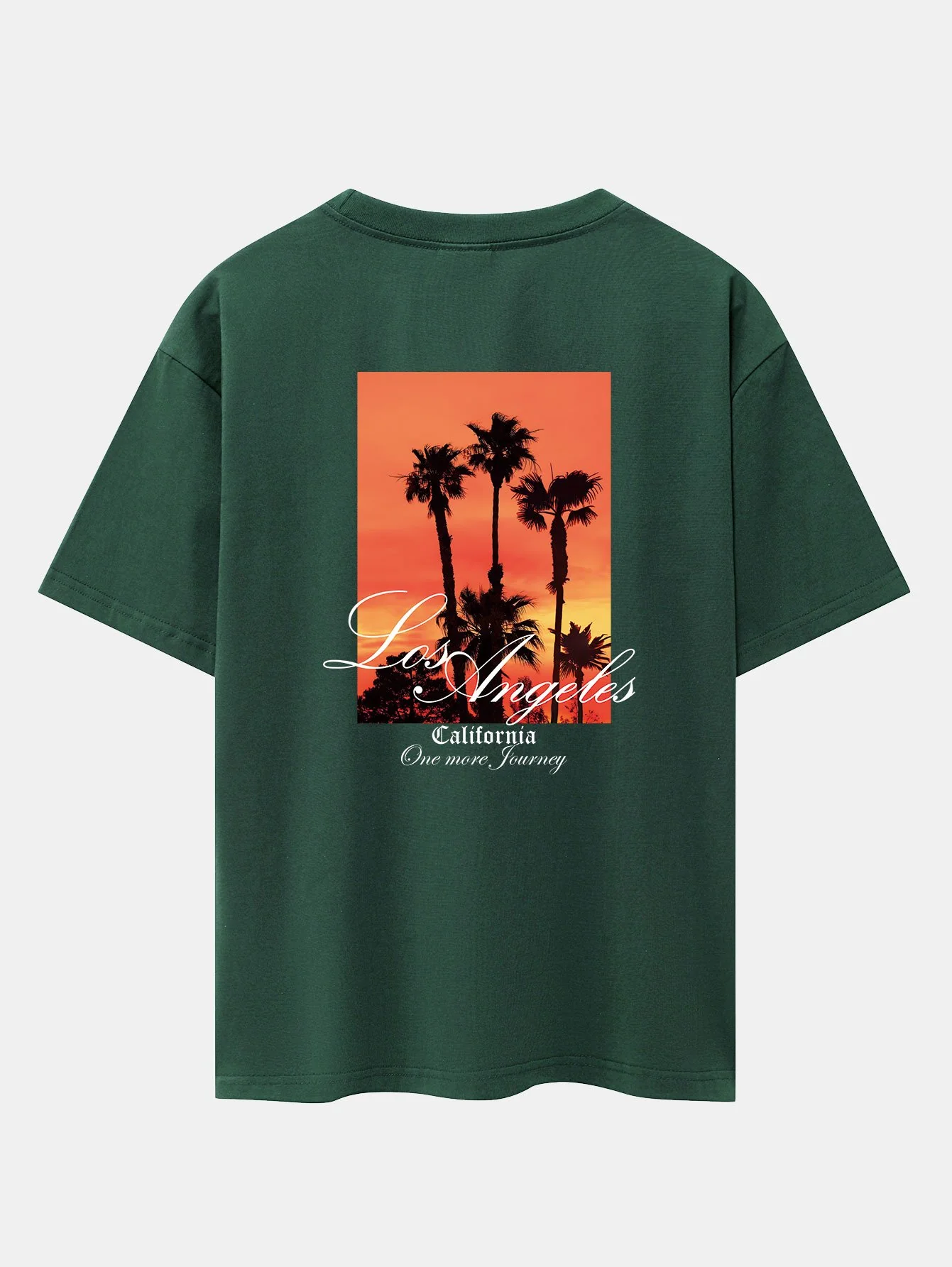 Los Angeles Palmen Bäume Rückendruck Drop Shoulder Oversize T-Shirt - Image 7