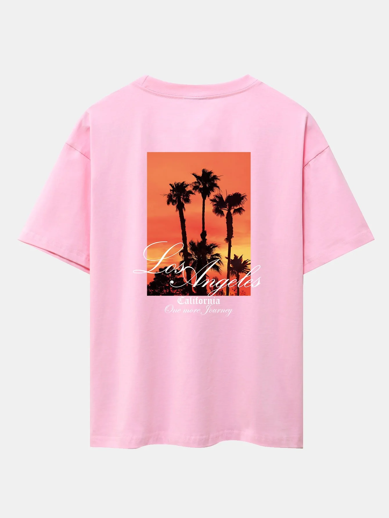 Los Angeles Palmen Bäume Rückendruck Drop Shoulder Oversize T-Shirt - Image 9