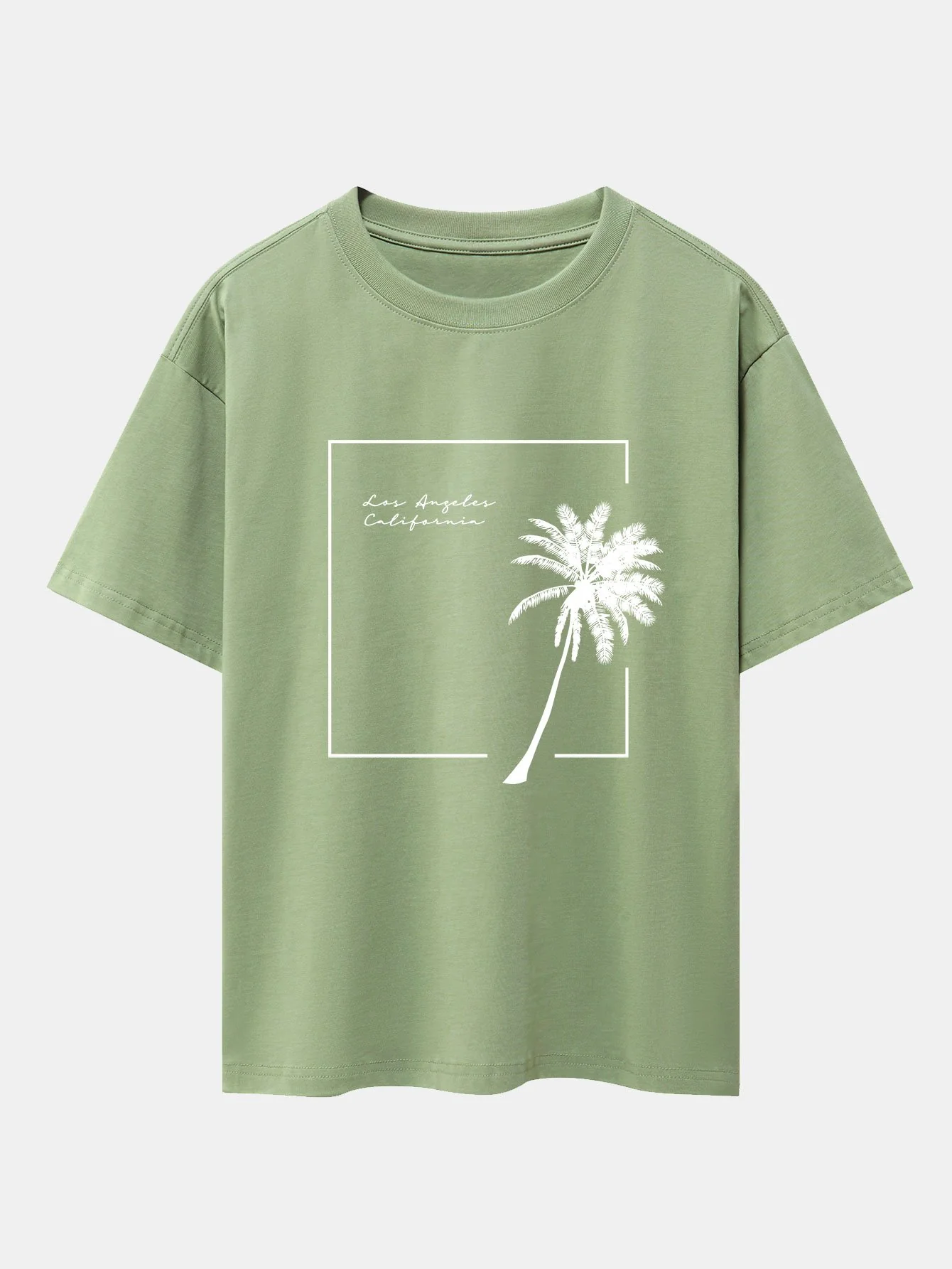 Los Angeles Palmen Druck Drop Shoulder Oversize T-Shirt - Image 11