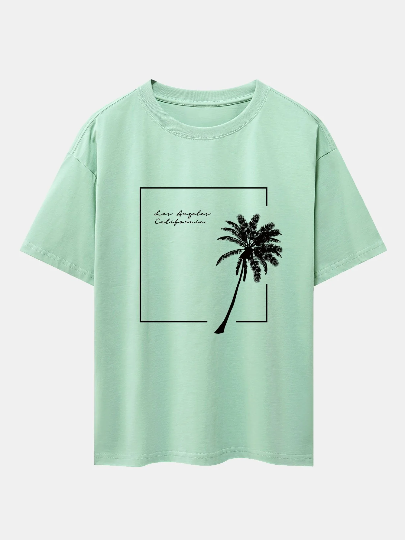 Los Angeles Palmen Druck Drop Shoulder Oversize T-Shirt - Image 13