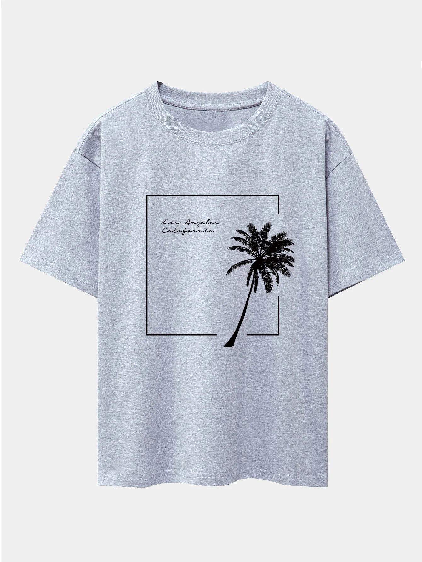 Los Angeles Palmen Druck Drop Shoulder Oversize T-Shirt - Image 14
