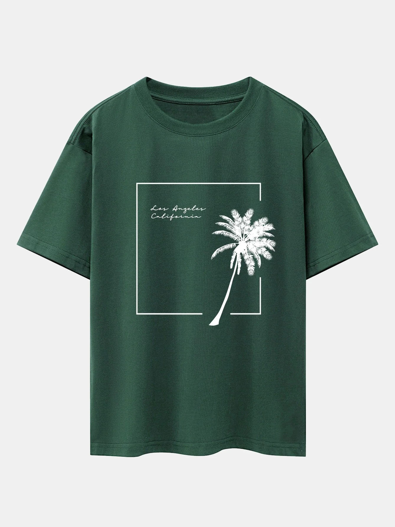 Los Angeles Palmen Druck Drop Shoulder Oversize T-Shirt - Image 6