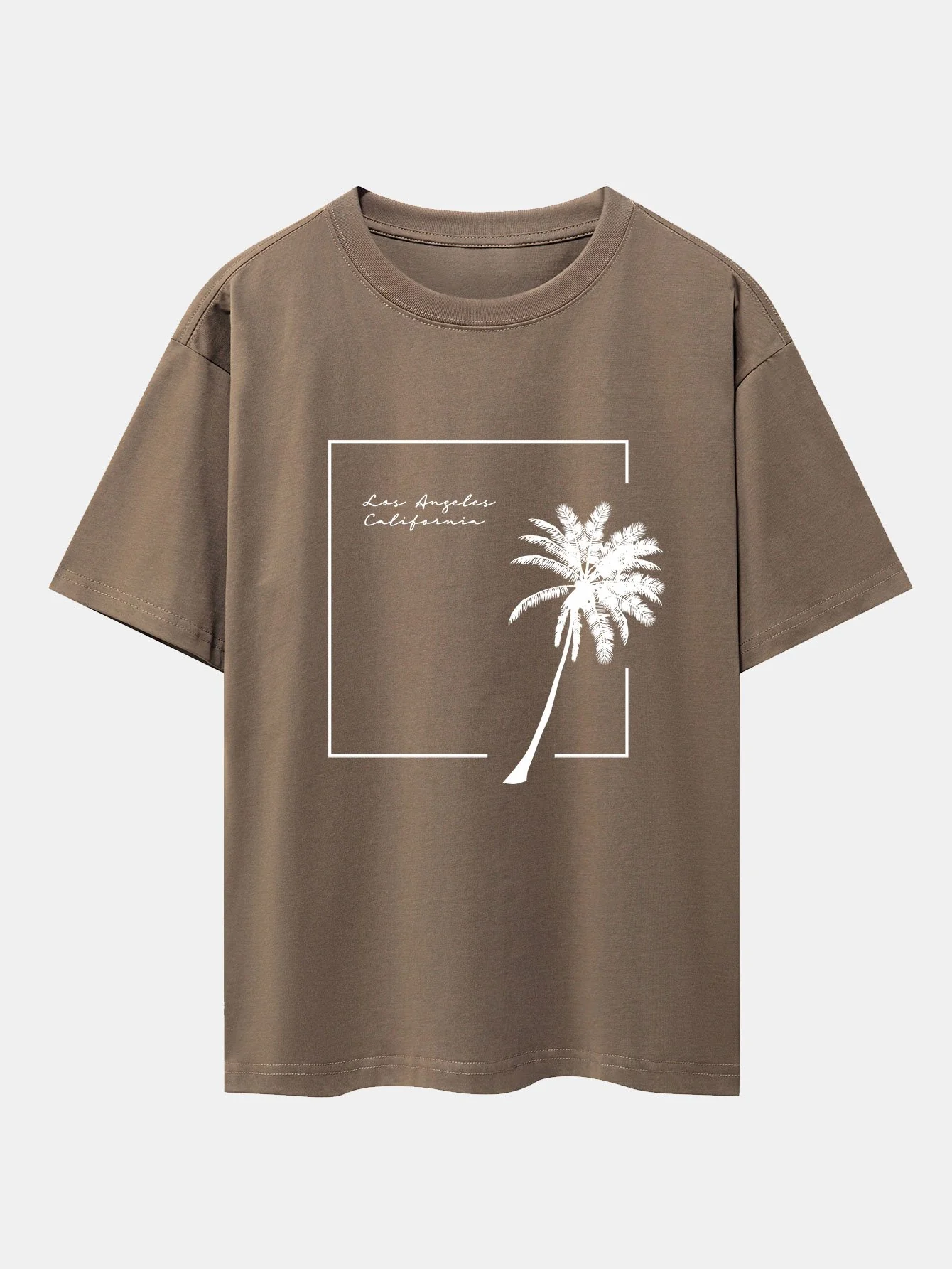 Los Angeles Palmen Druck Drop Shoulder Oversize T-Shirt - Image 8
