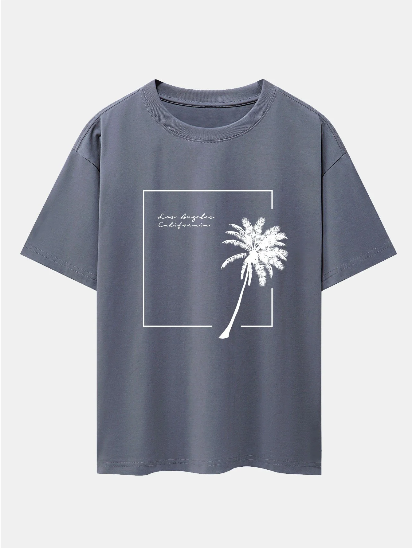 Los Angeles Palmen Druck Drop Shoulder Oversize T-Shirt - Image 9