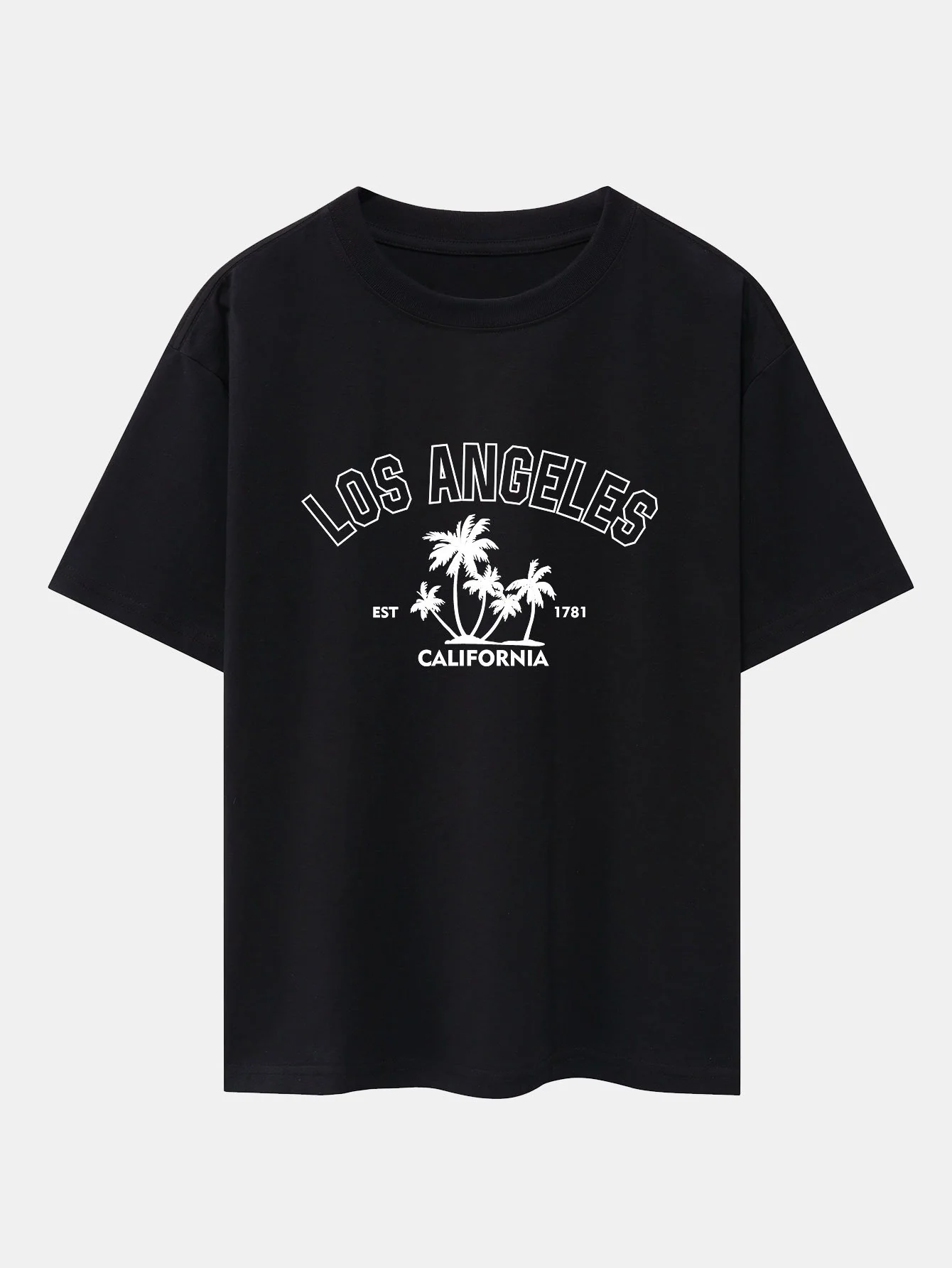 Los Angeles Palms Print Schwergewicht Übergröße T-Shirt - Image 2