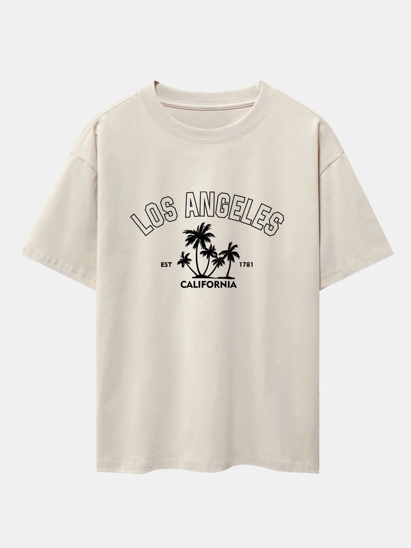 Los Angeles Palms Print Schwergewicht Übergröße T-Shirt - Image 3