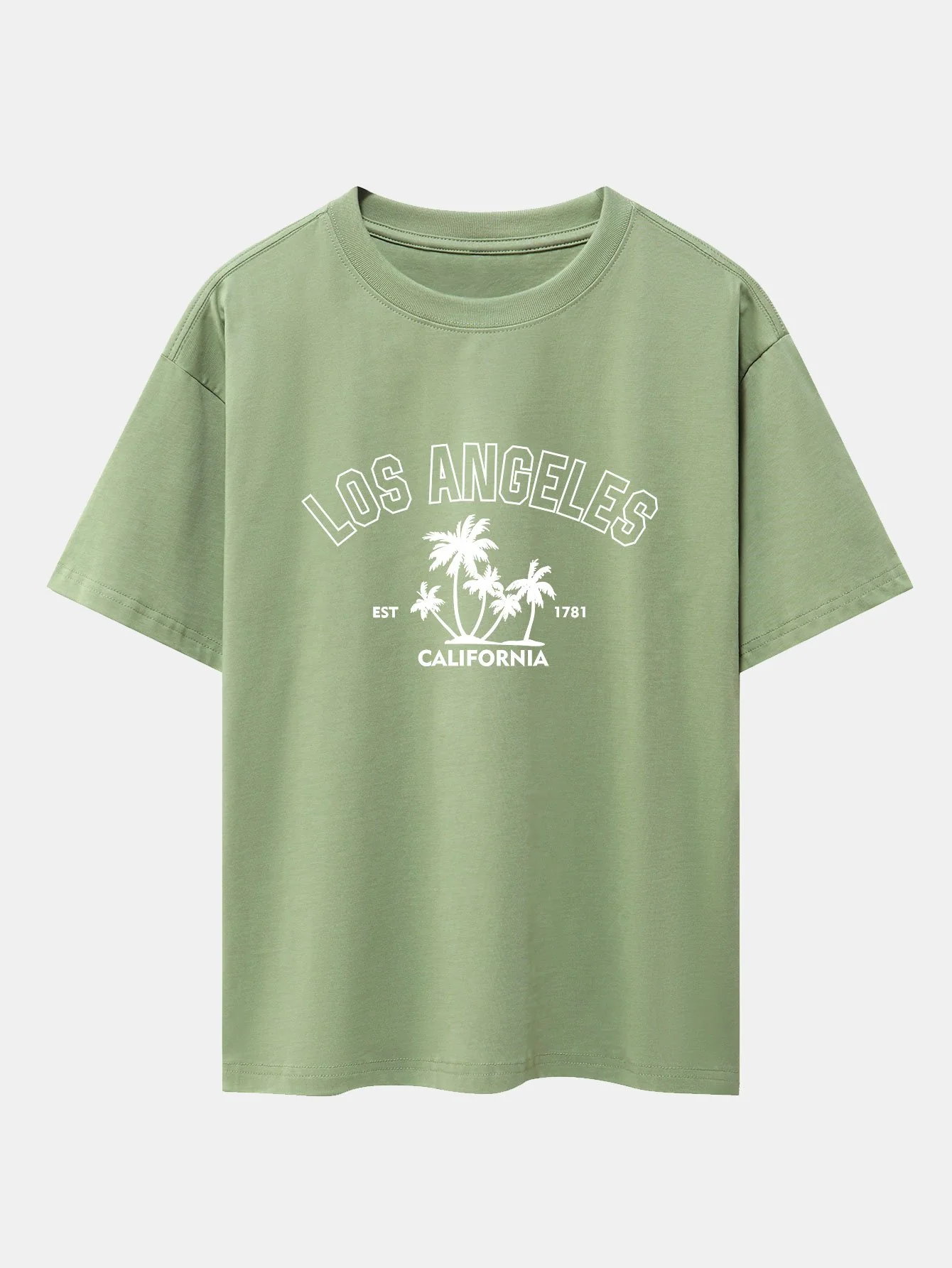 Los Angeles Palms Print Schwergewicht Übergröße T-Shirt - Image 4