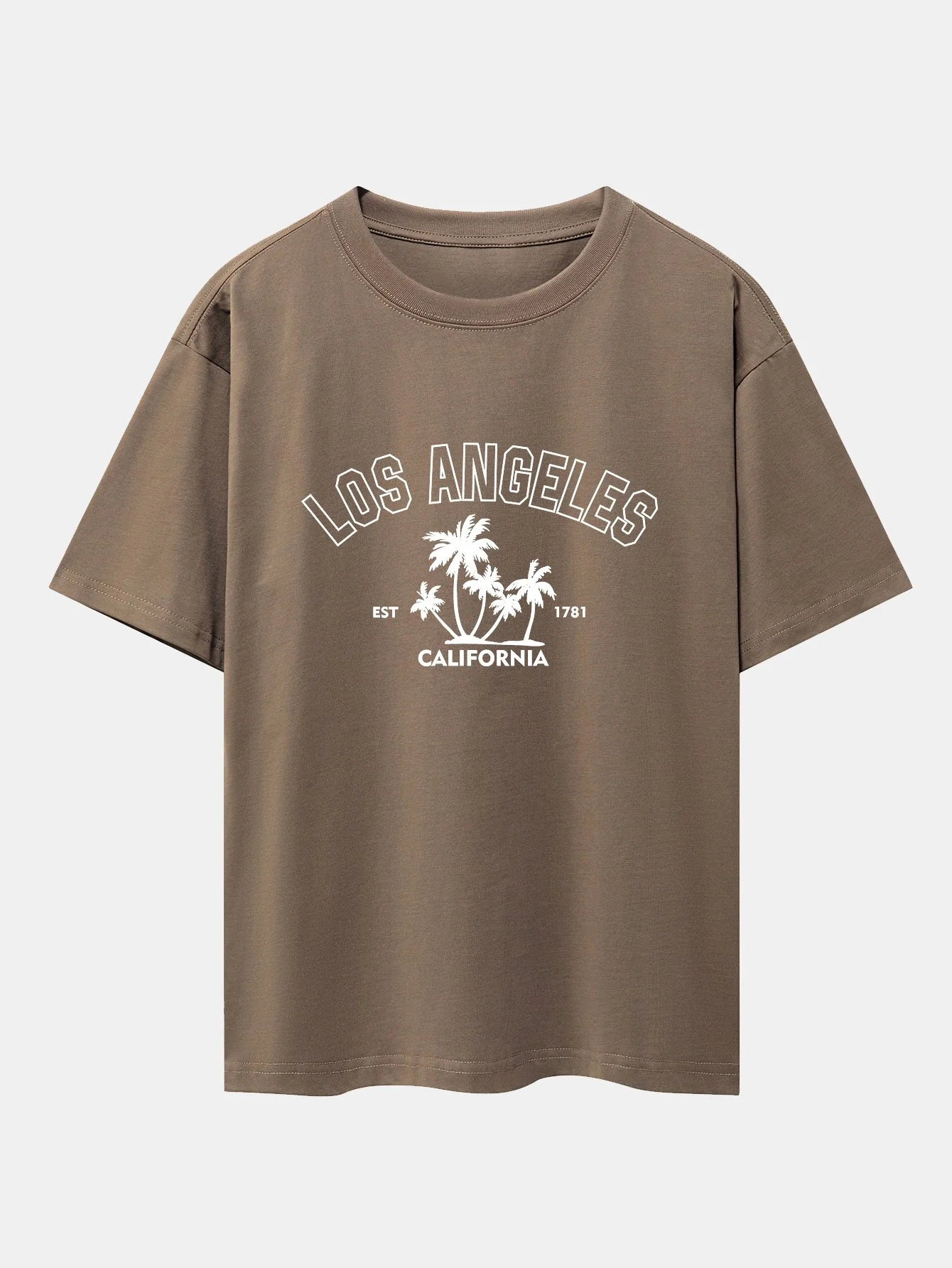 Los Angeles Palms Print Schwergewicht Übergröße T-Shirt - Image 5