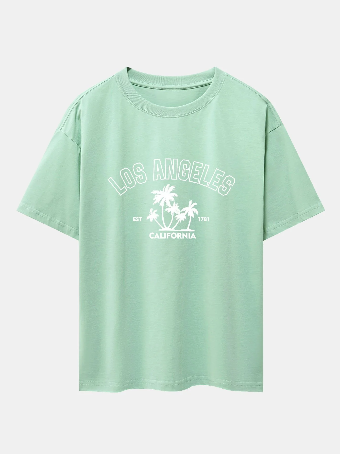 Los Angeles Palms Print Schwergewicht Übergröße T-Shirt - Image 6