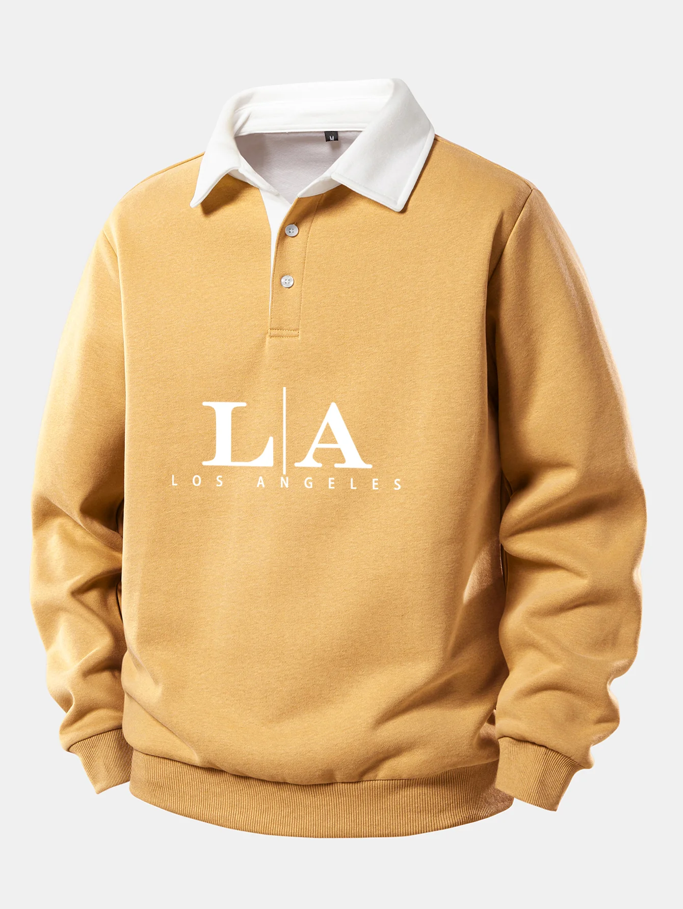 Los Angeles Print Kontrast Poloshirts Kragen Sweatshirt - Image 8