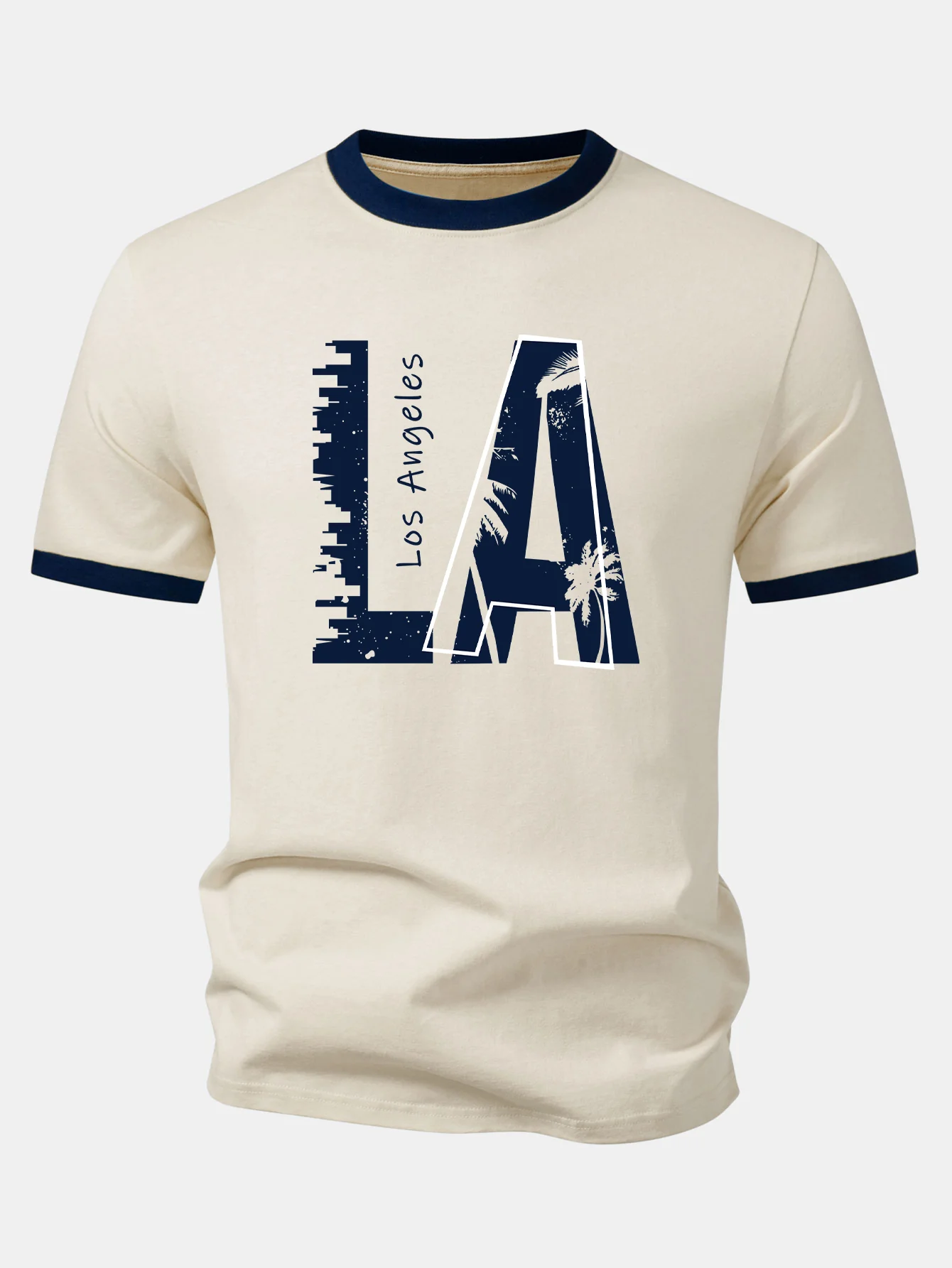 Los Angeles Print Contrast Ringer T-Shirt - Image 6