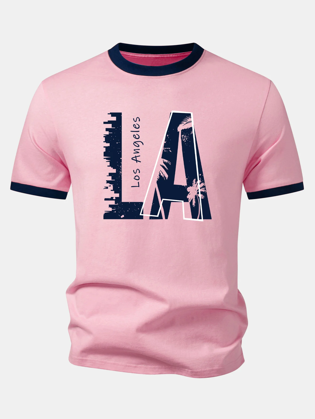 Los Angeles Print Contrast Ringer T-Shirt - Image 7