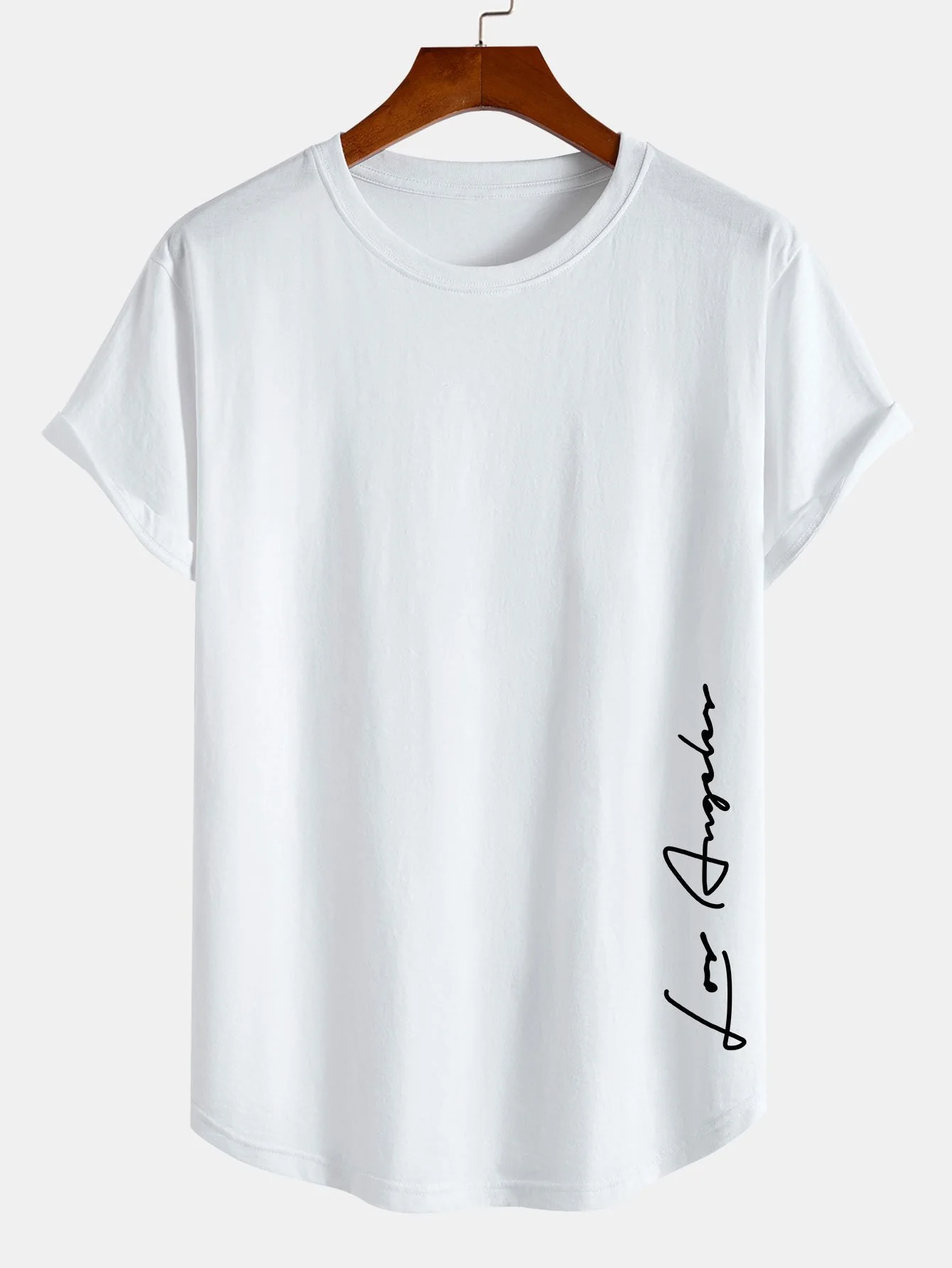 Los Angeles Print Baumwoll T-Shirt mit Bogen-Saum - Image 3