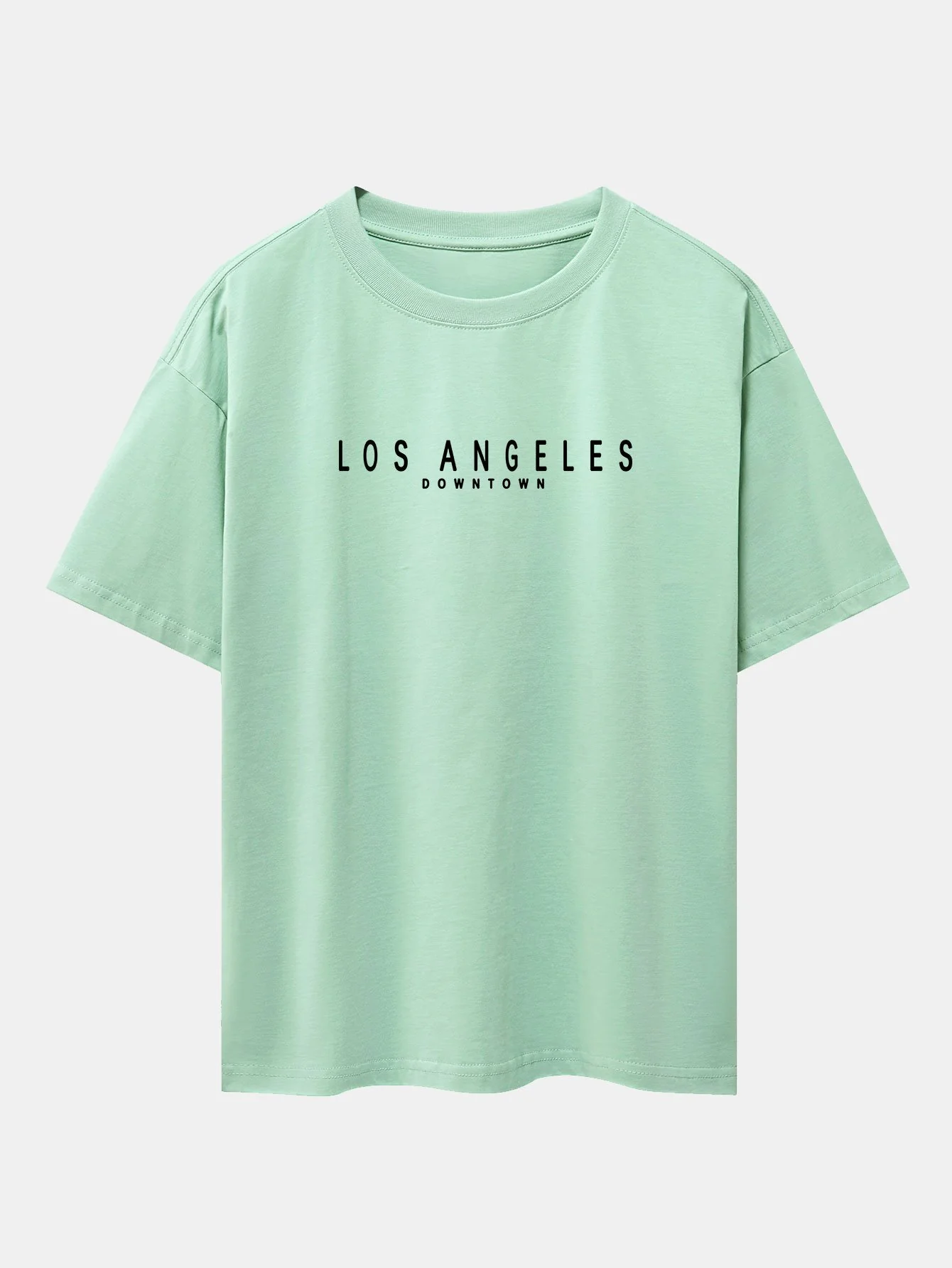 Los Angeles Print Drop Shoulder Oversize T-Shirt - Image 11
