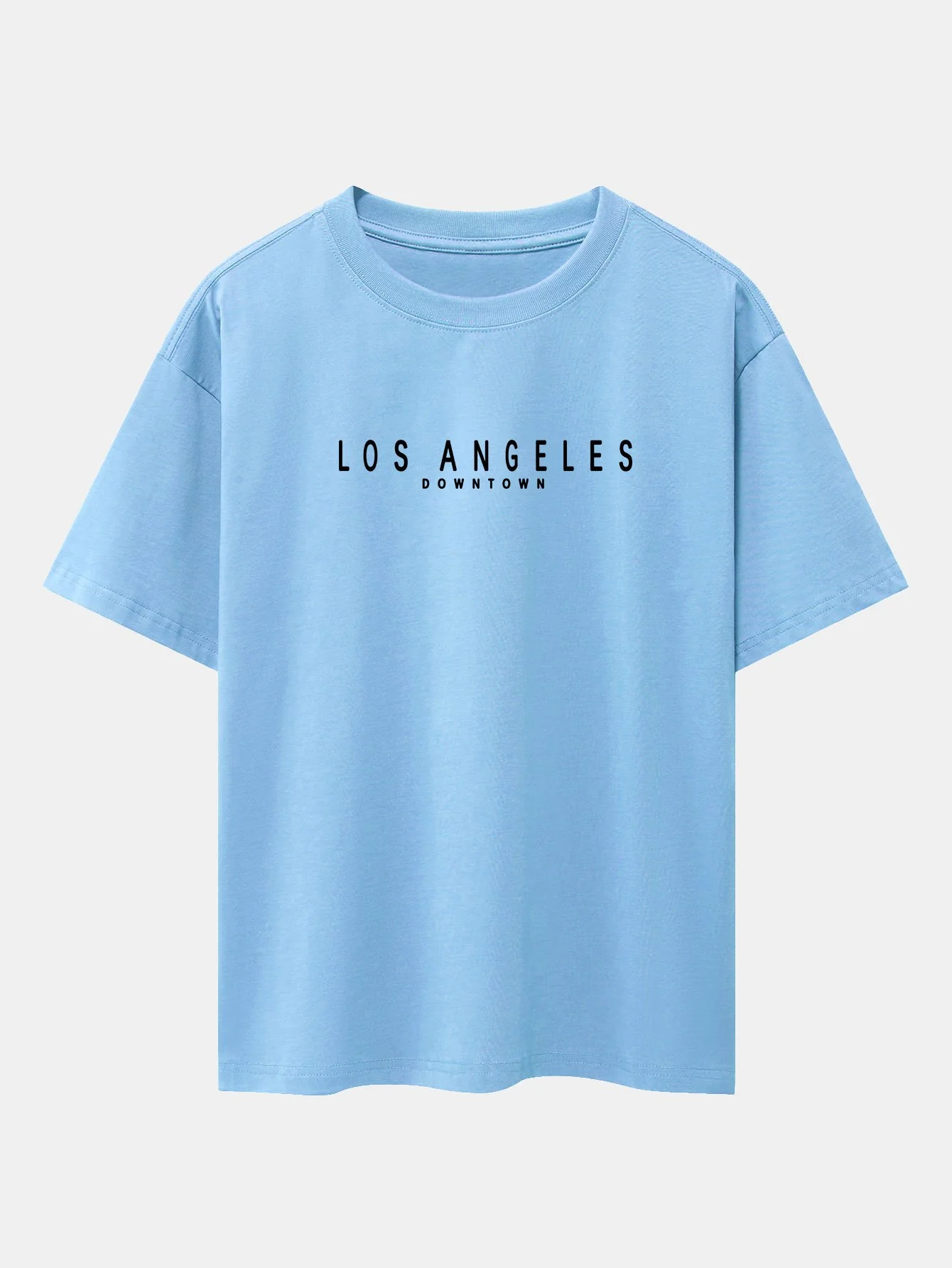 Los Angeles Print Drop Shoulder Oversize T-Shirt - Image 6
