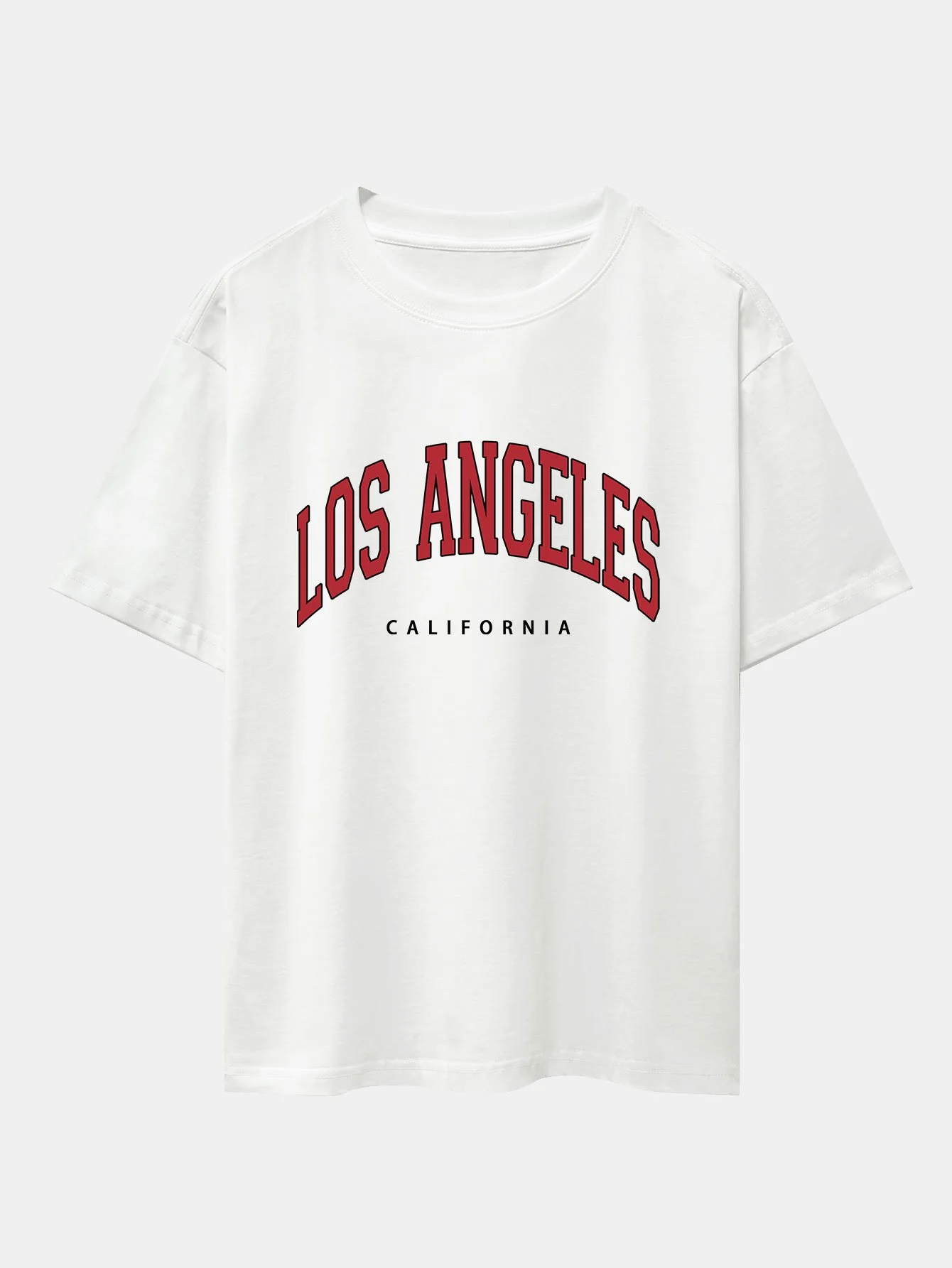 Los Angeles Print Drop Shoulder Oversize T-Shirt - Image 4