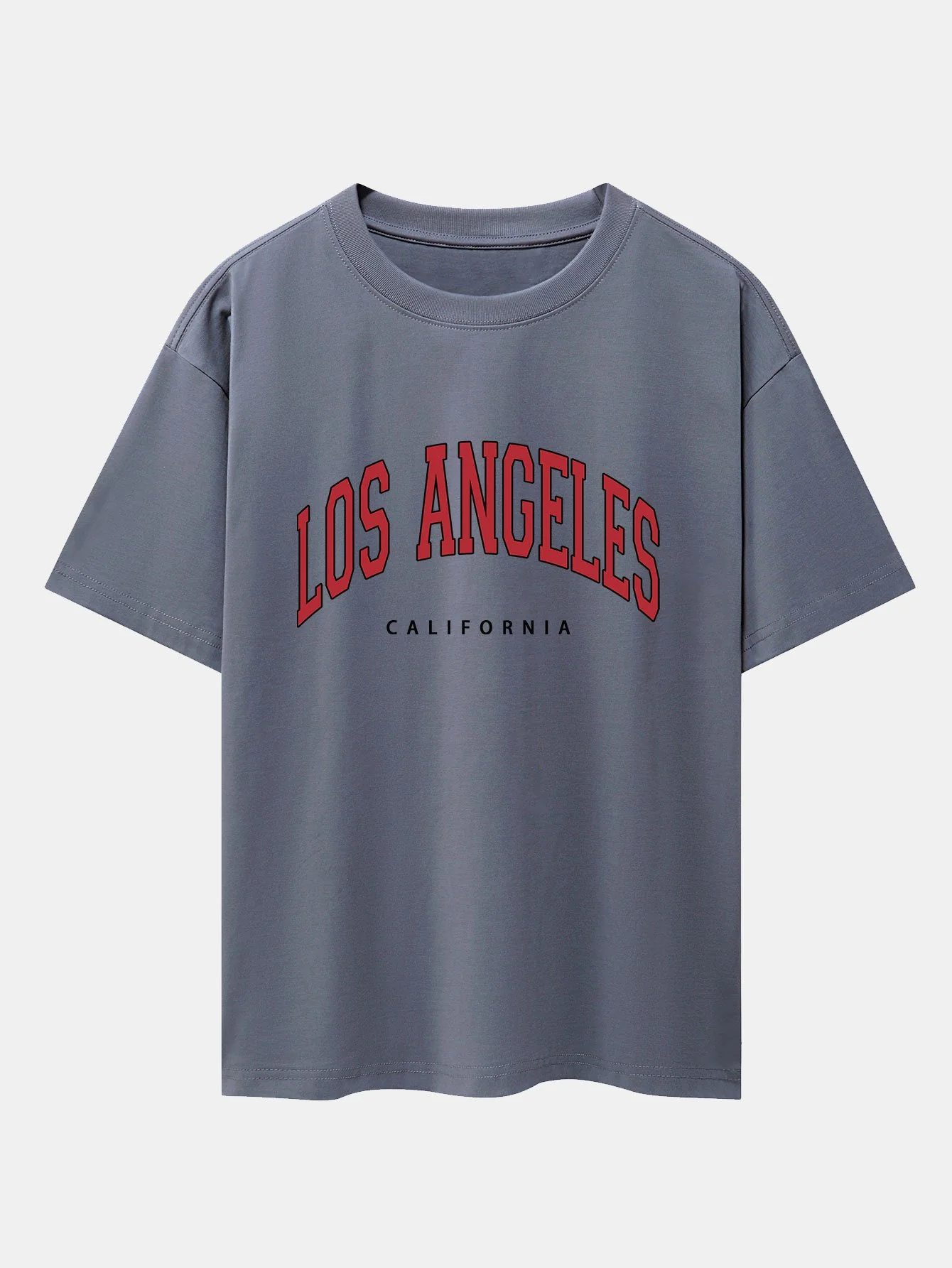 Los Angeles Print Drop Shoulder Oversize T-Shirt - Image 5