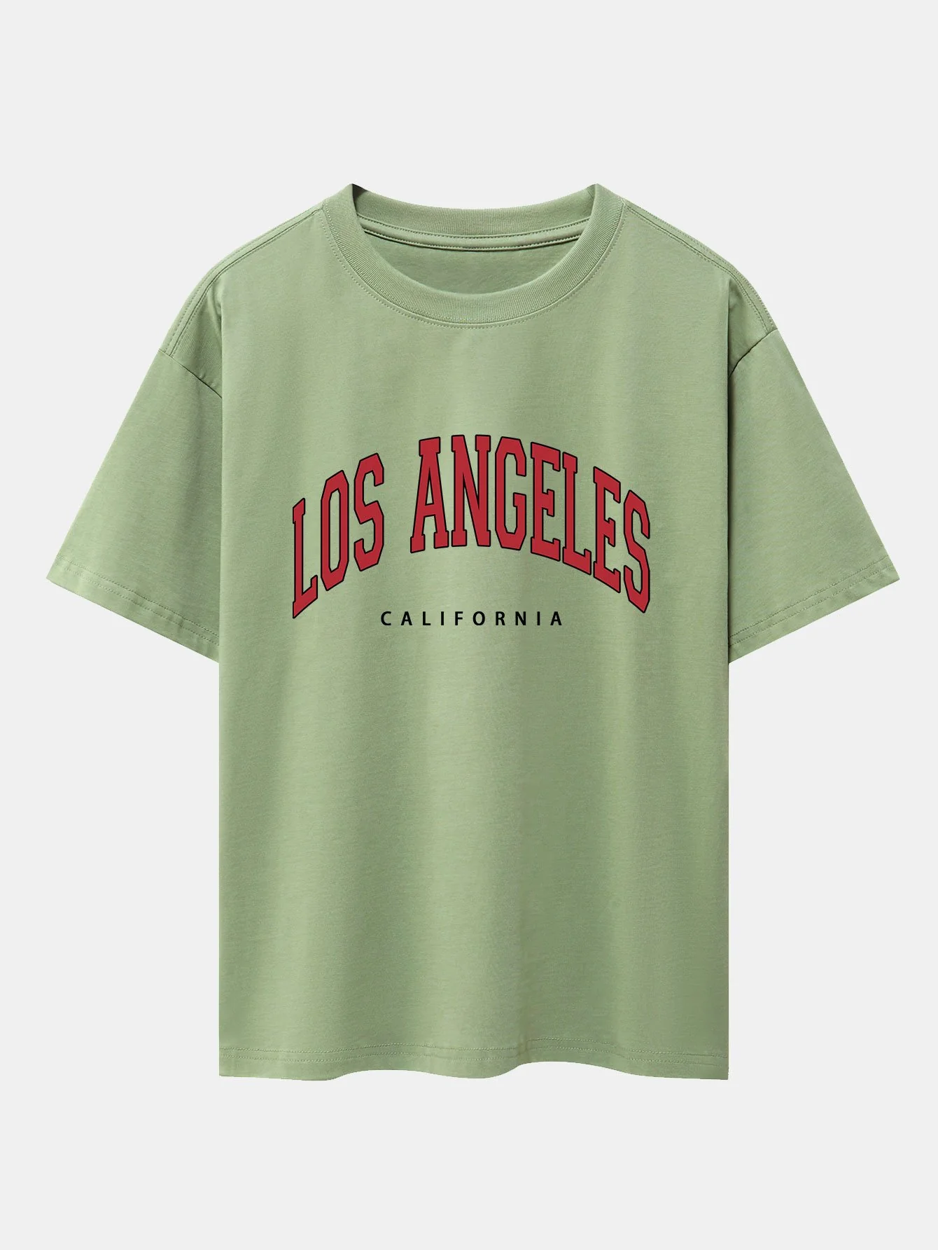 Los Angeles Print Drop Shoulder Oversize T-Shirt - Image 6