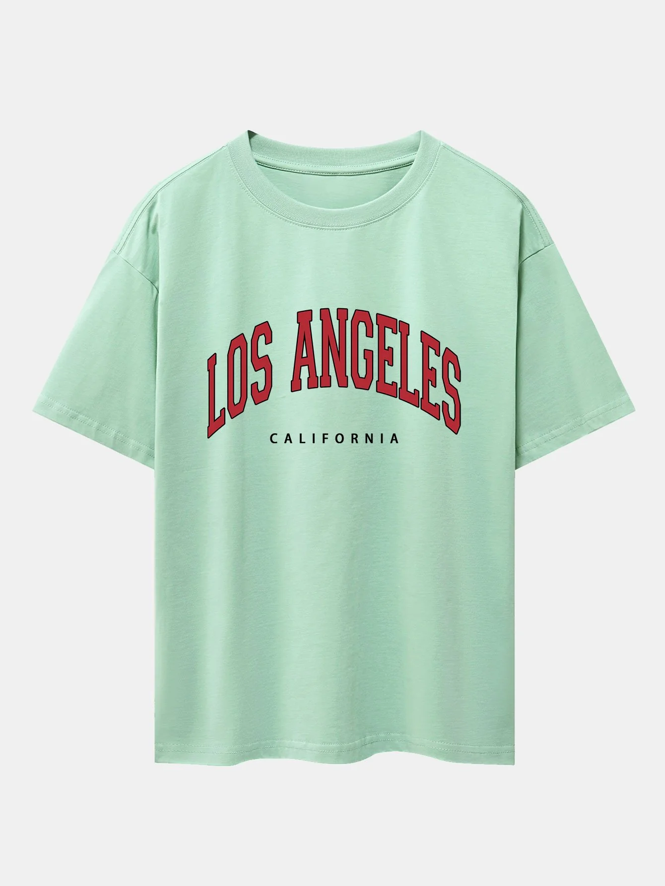 Los Angeles Print Drop Shoulder Oversize T-Shirt - Image 7
