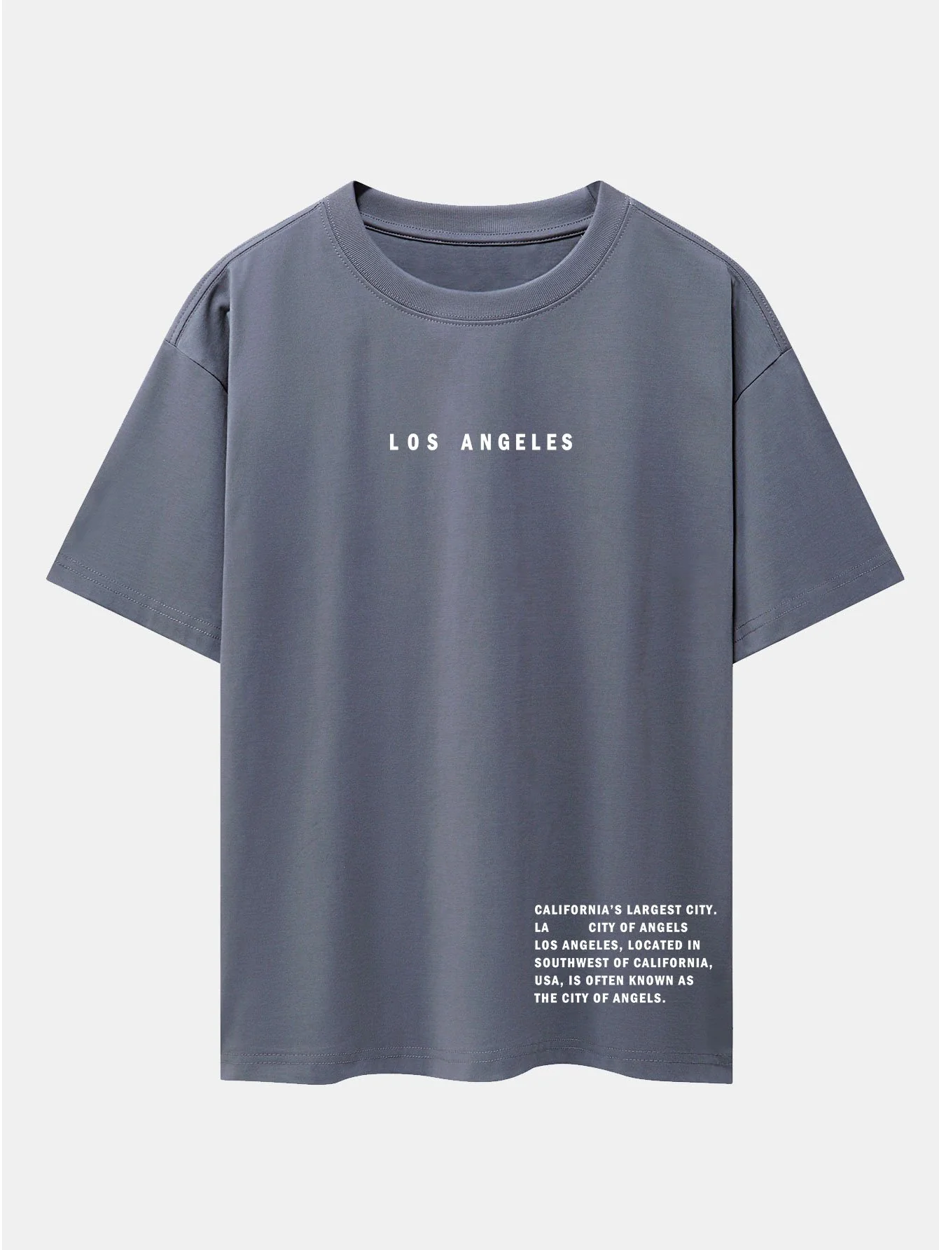 Los Angeles Slogan Druck Drop Shoulder Oversize T-Shirt - Image 10