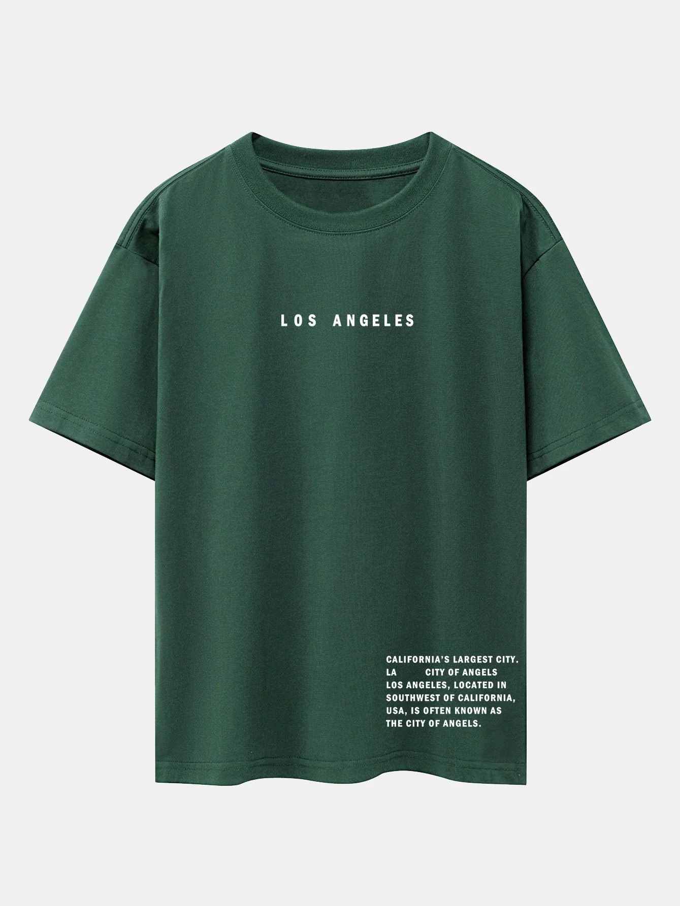 Los Angeles Slogan Druck Drop Shoulder Oversize T-Shirt - Image 12