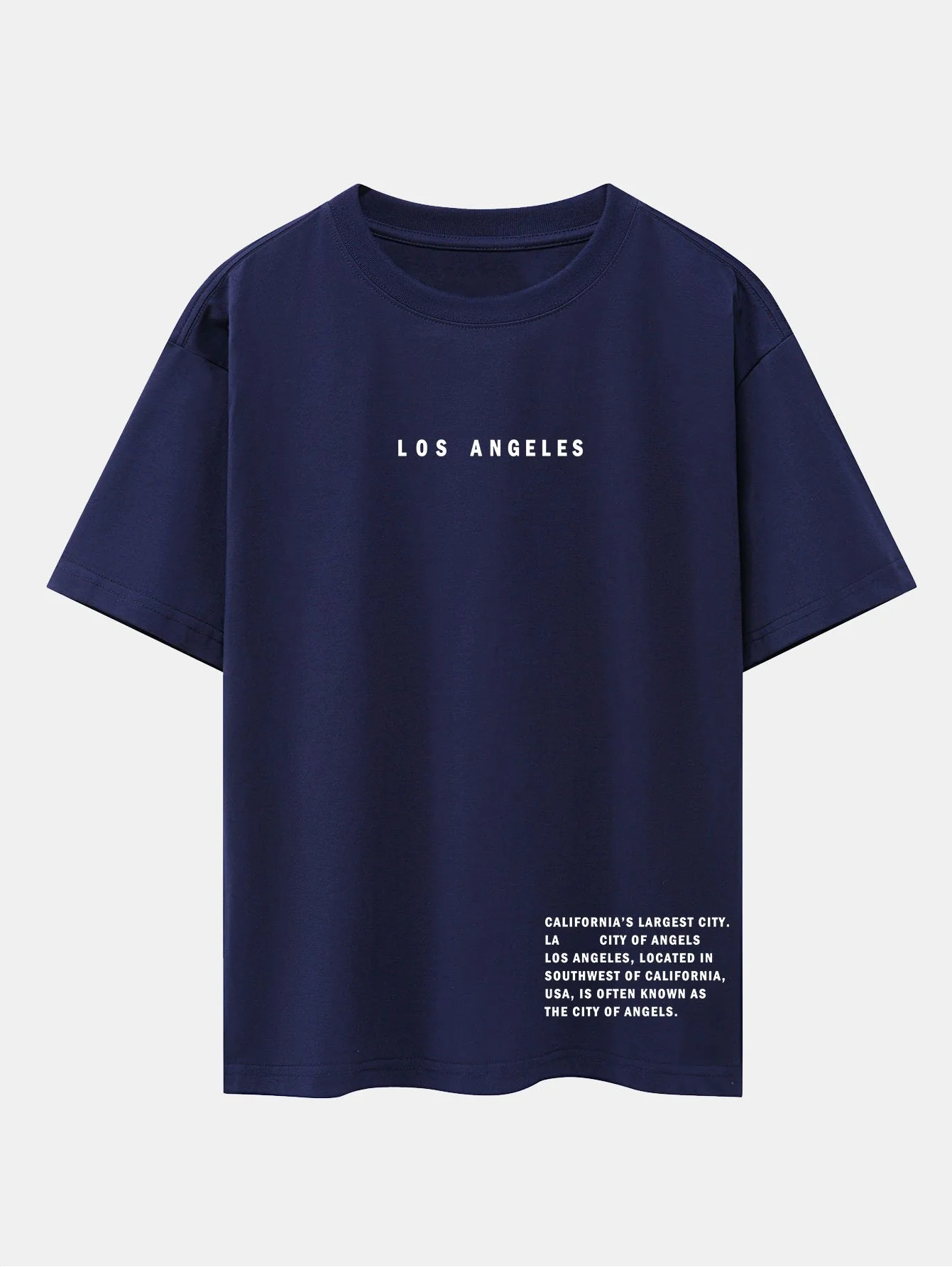 Los Angeles Slogan Druck Drop Shoulder Oversize T-Shirt - Image 13