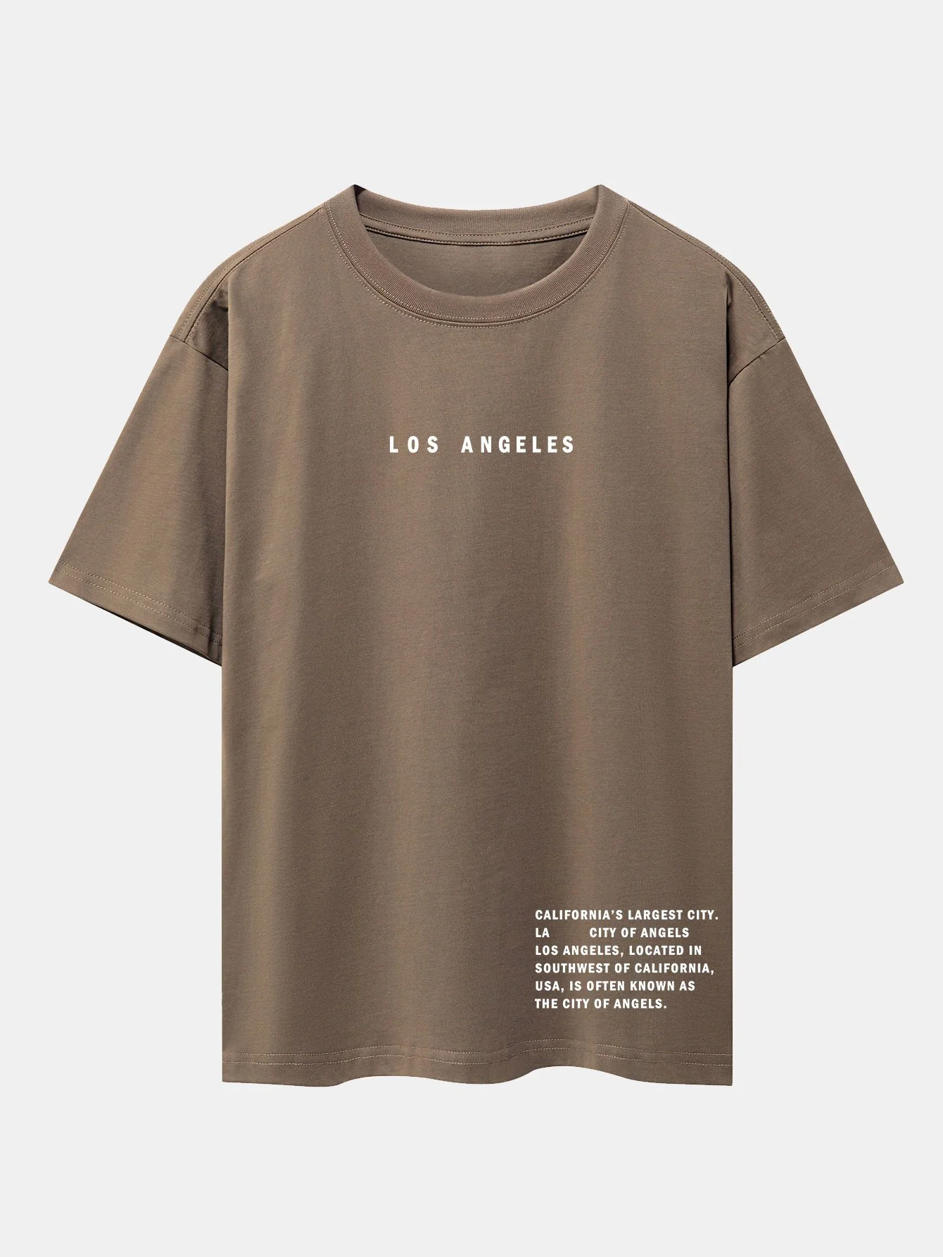 Los Angeles Slogan Druck Drop Shoulder Oversize T-Shirt - Image 14