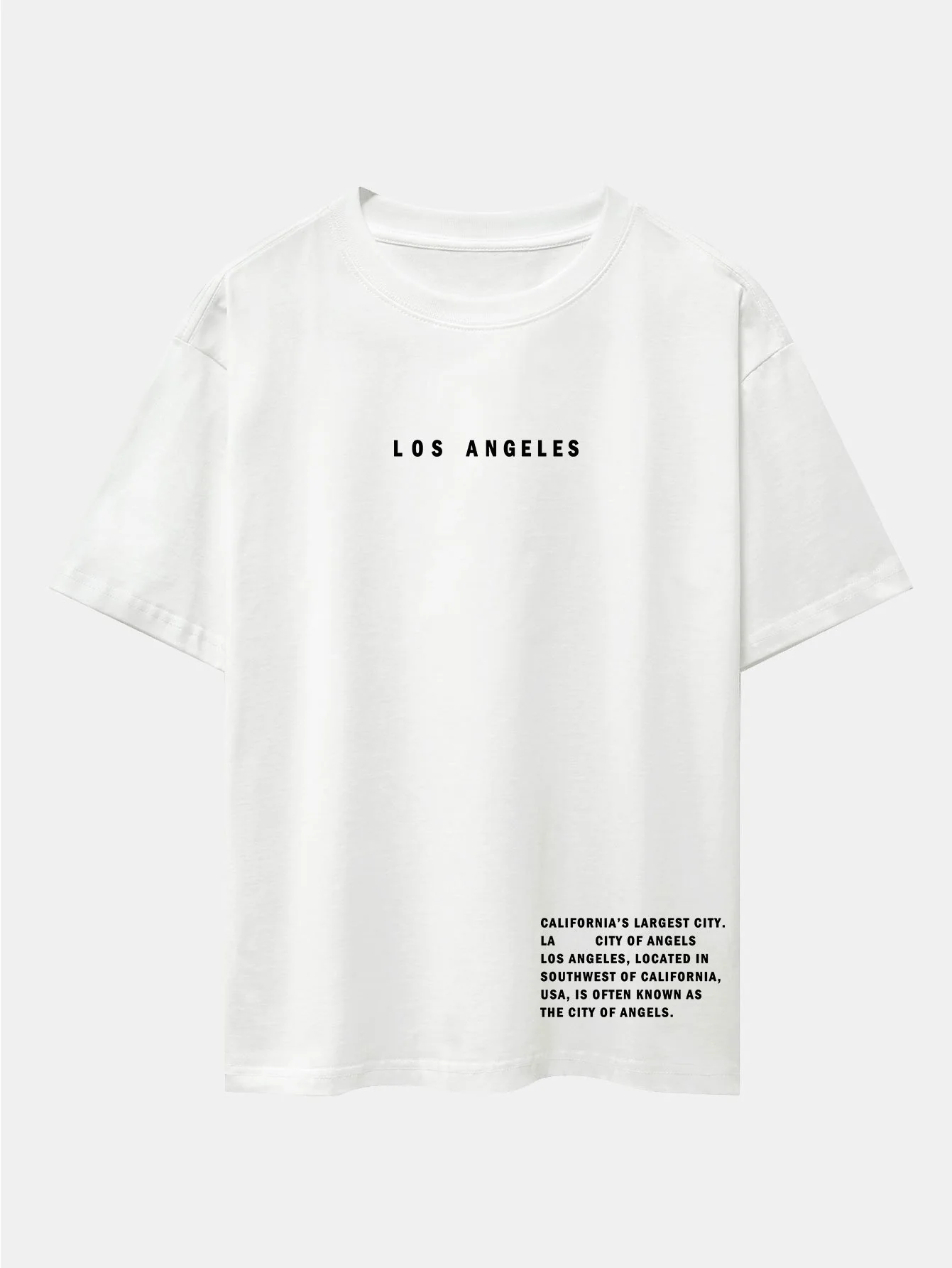 Los Angeles Slogan Druck Drop Shoulder Oversize T-Shirt - Image 2