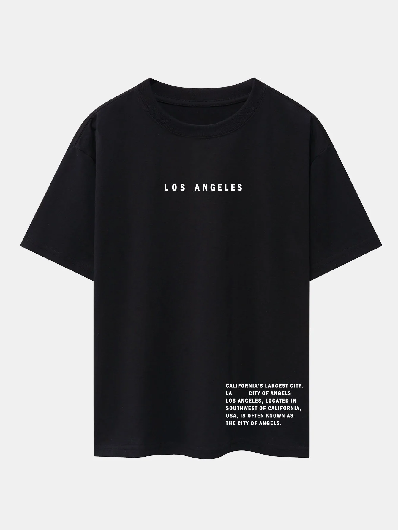 Los Angeles Slogan Druck Drop Shoulder Oversize T-Shirt - Image 3