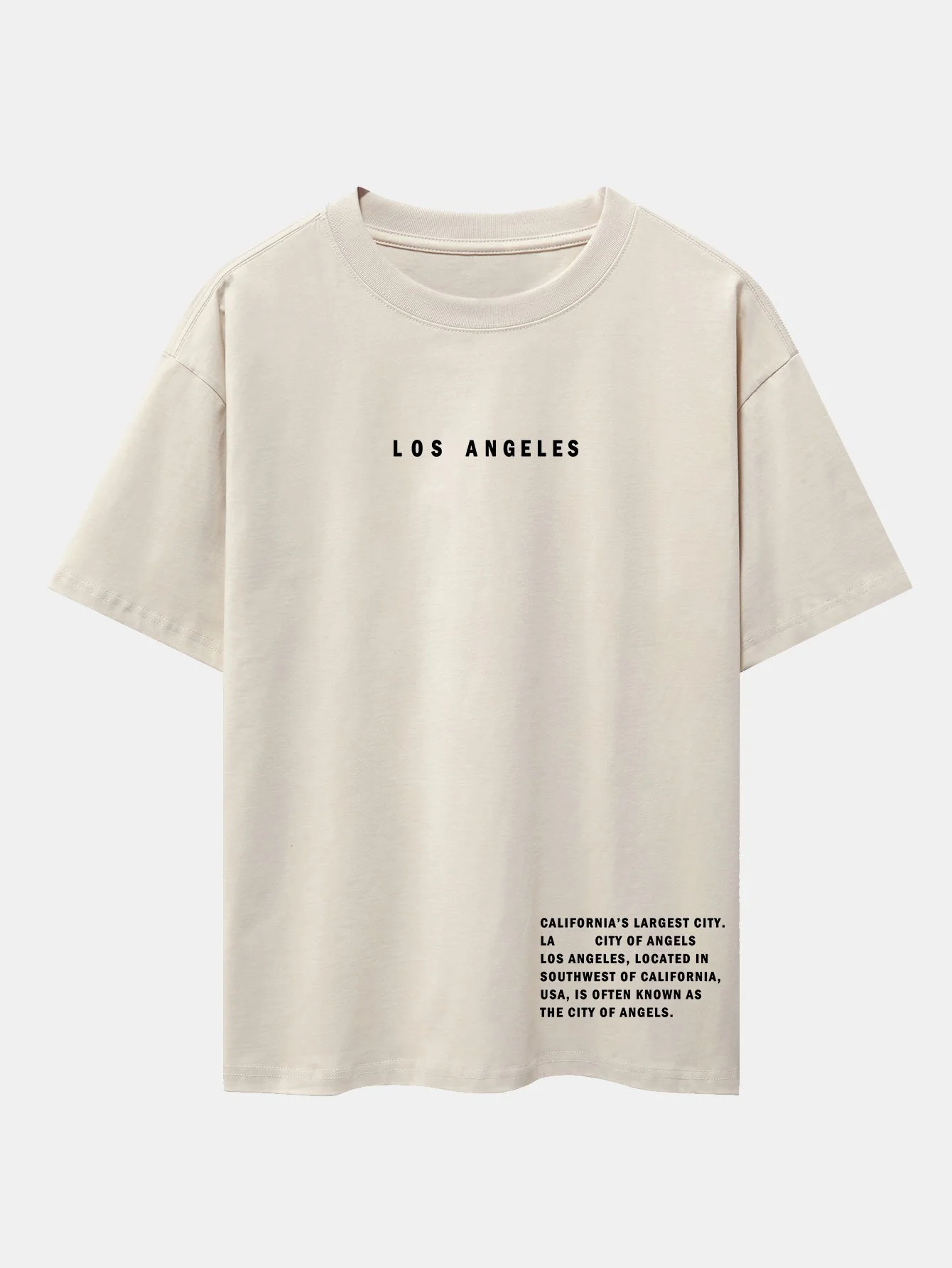 Los Angeles Slogan Druck Drop Shoulder Oversize T-Shirt - Image 4