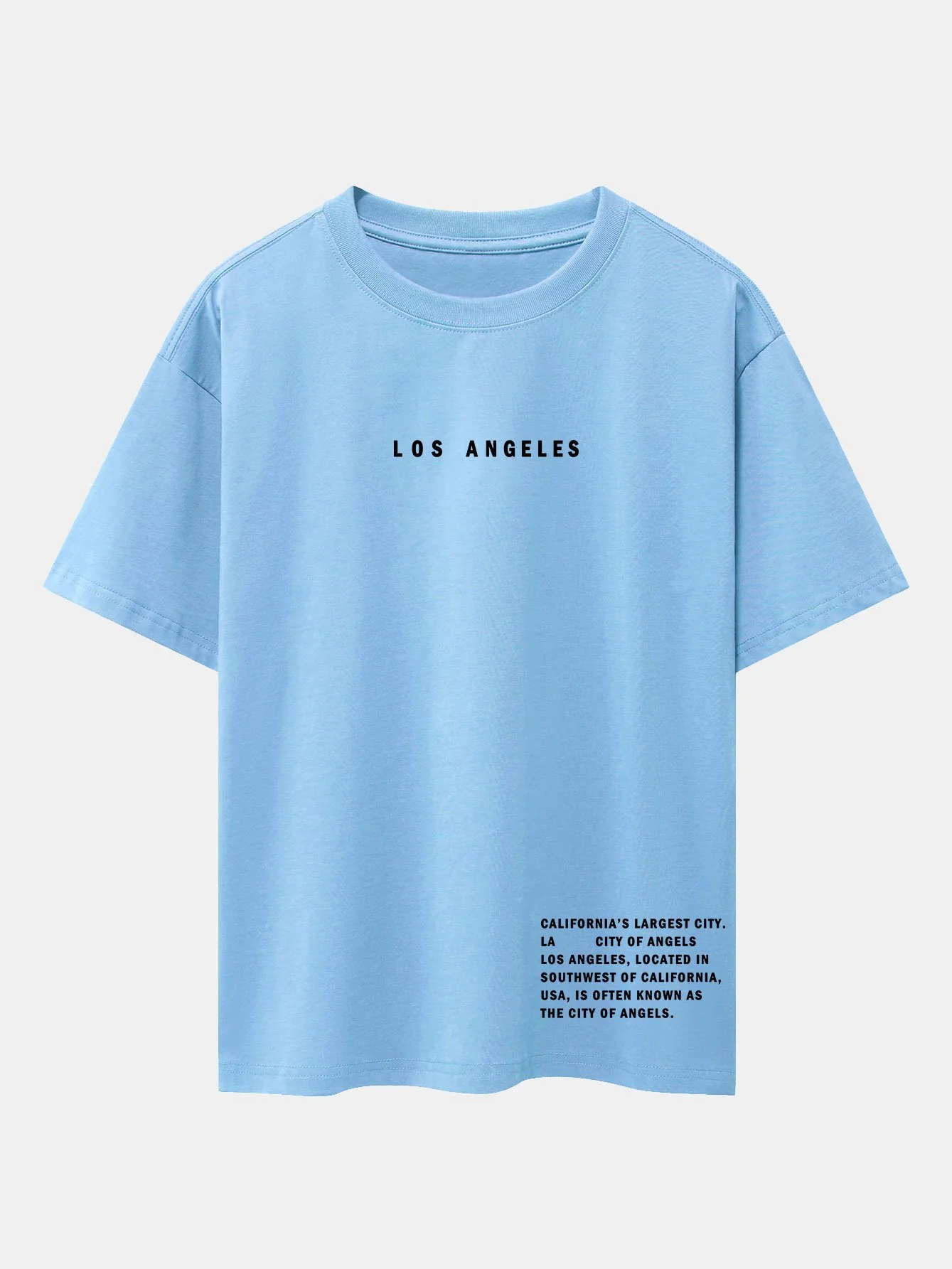 Los Angeles Slogan Druck Drop Shoulder Oversize T-Shirt - Image 5