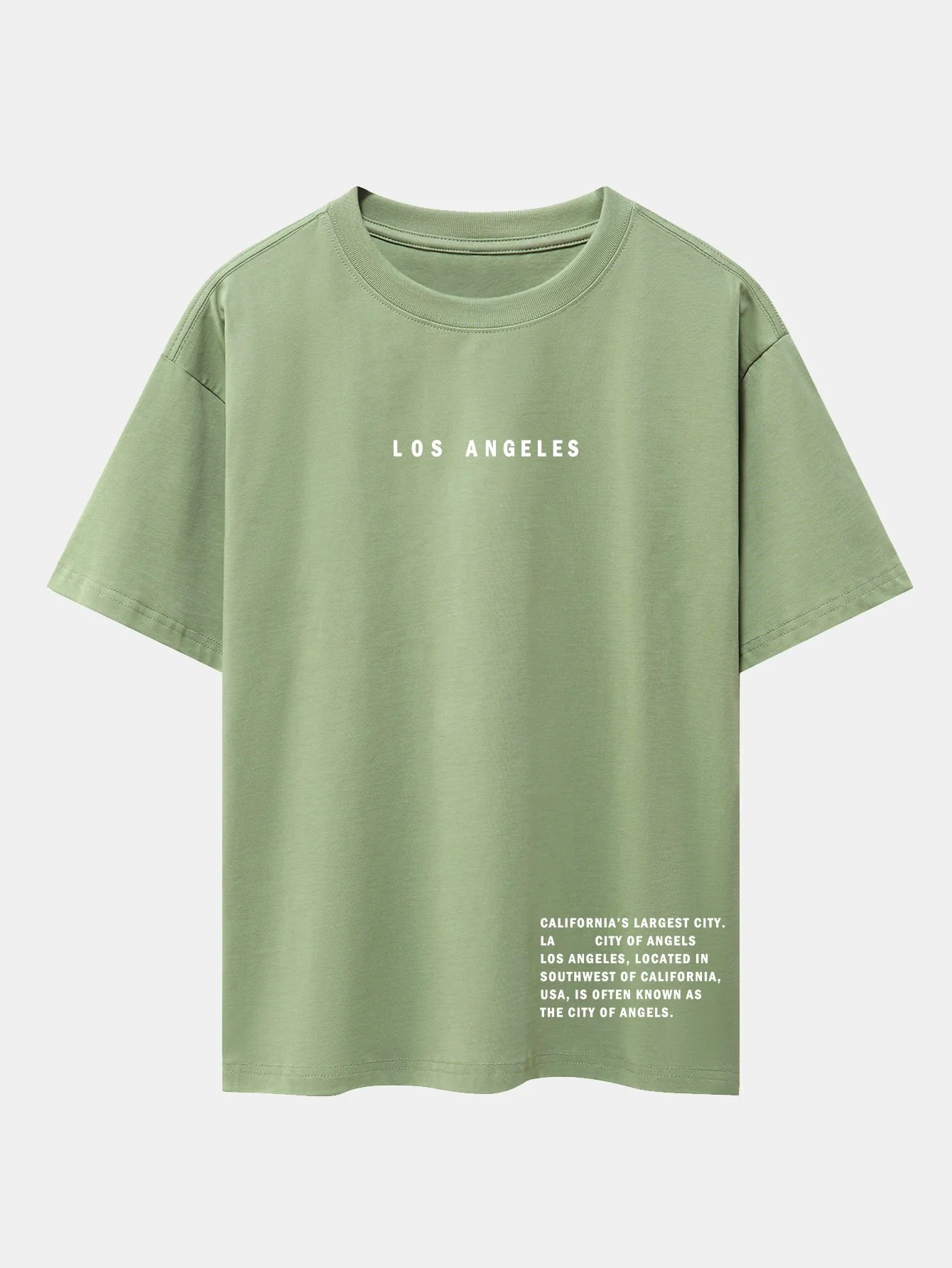 Los Angeles Slogan Druck Drop Shoulder Oversize T-Shirt - Image 6