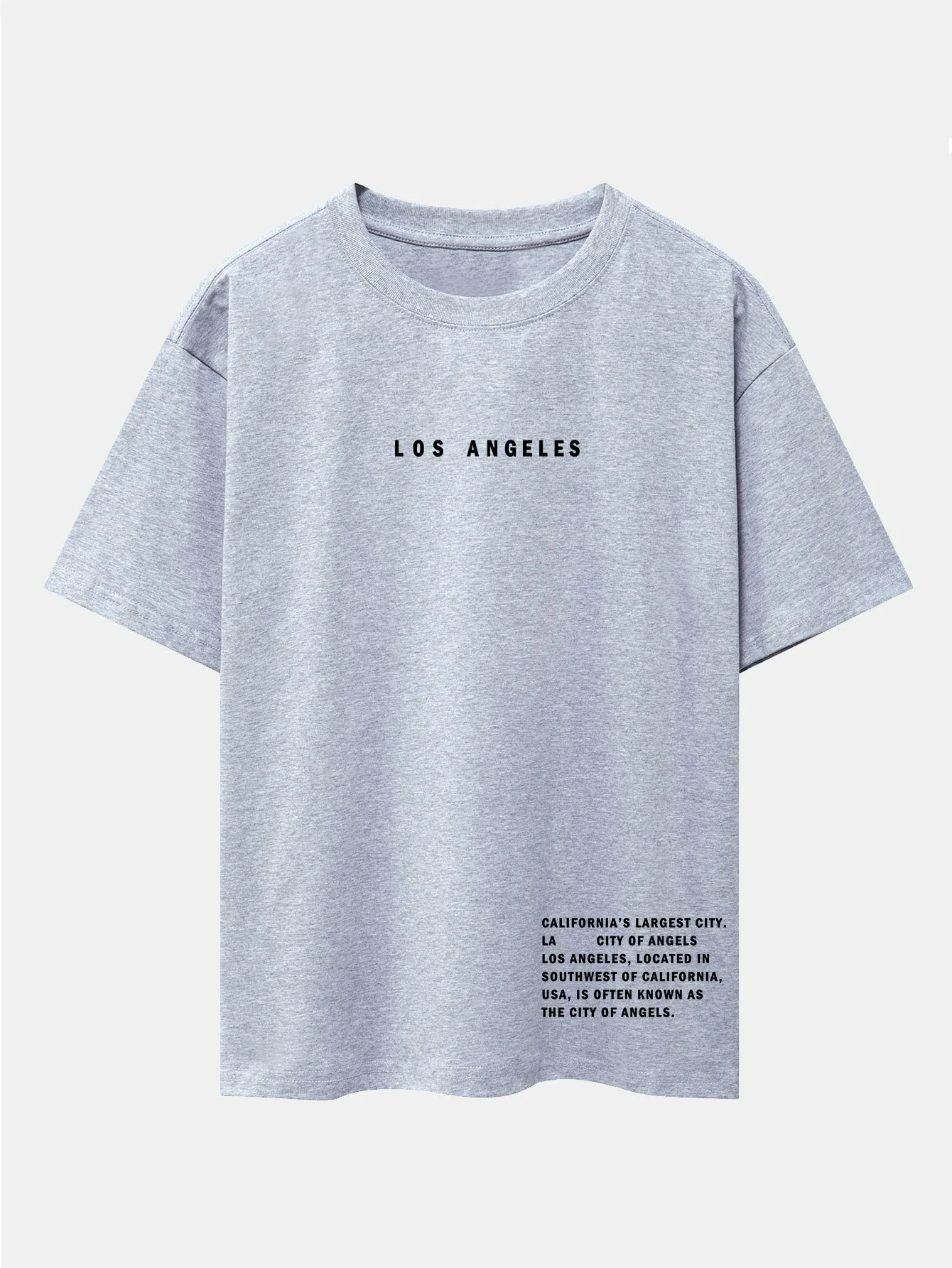 Los Angeles Slogan Druck Drop Shoulder Oversize T-Shirt - Image 7