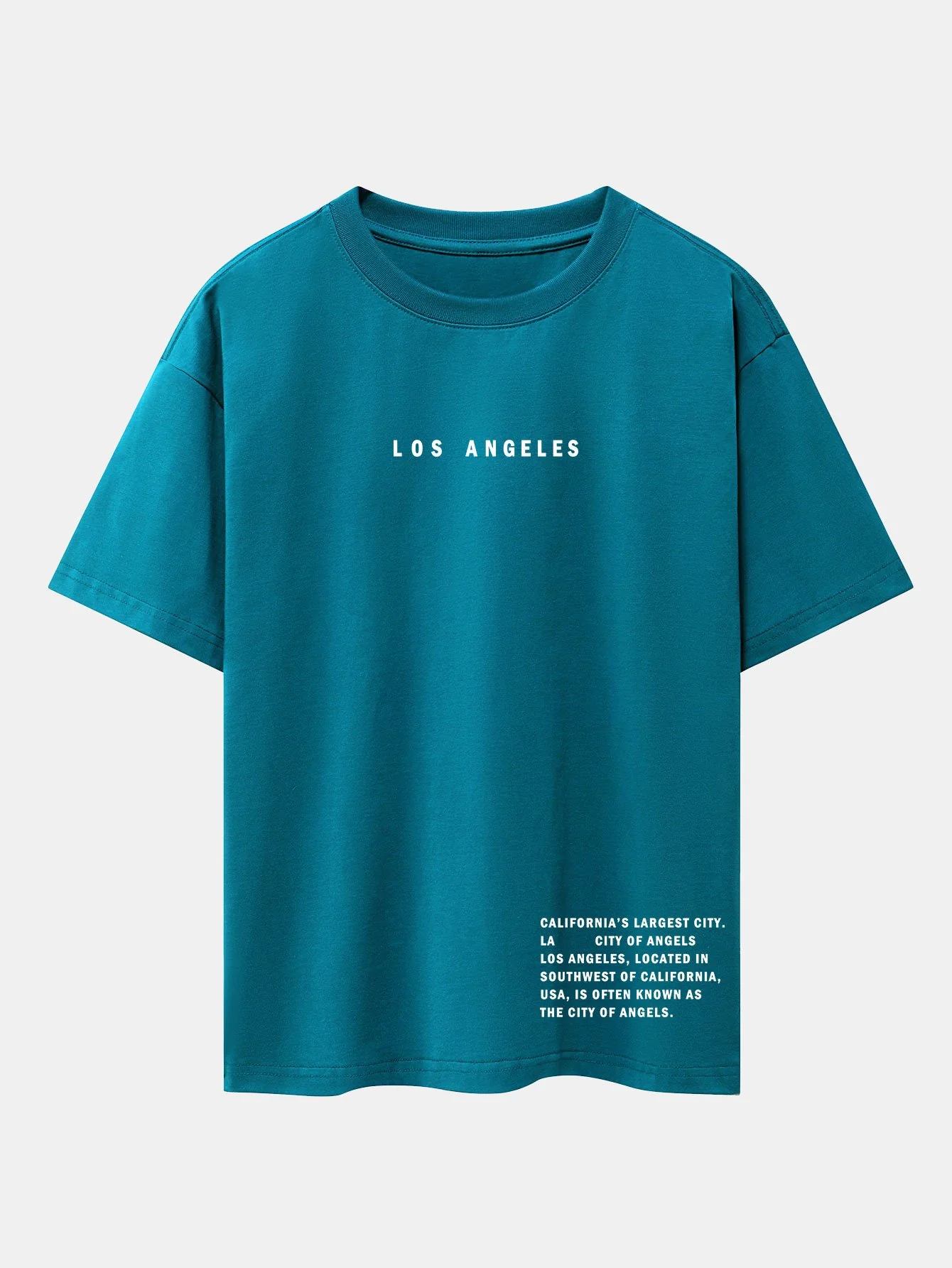 Los Angeles Slogan Druck Drop Shoulder Oversize T-Shirt - Image 8