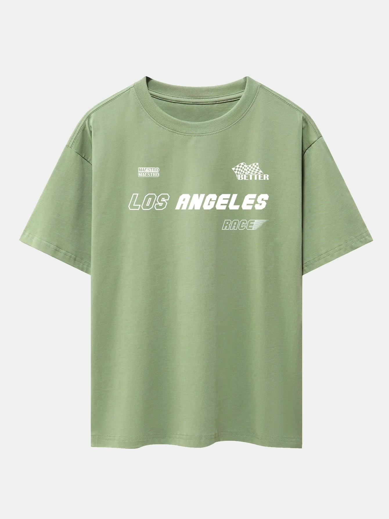 Los Angeles Slogan Druck Drop Shoulder Oversize T-Shirt - Image 10
