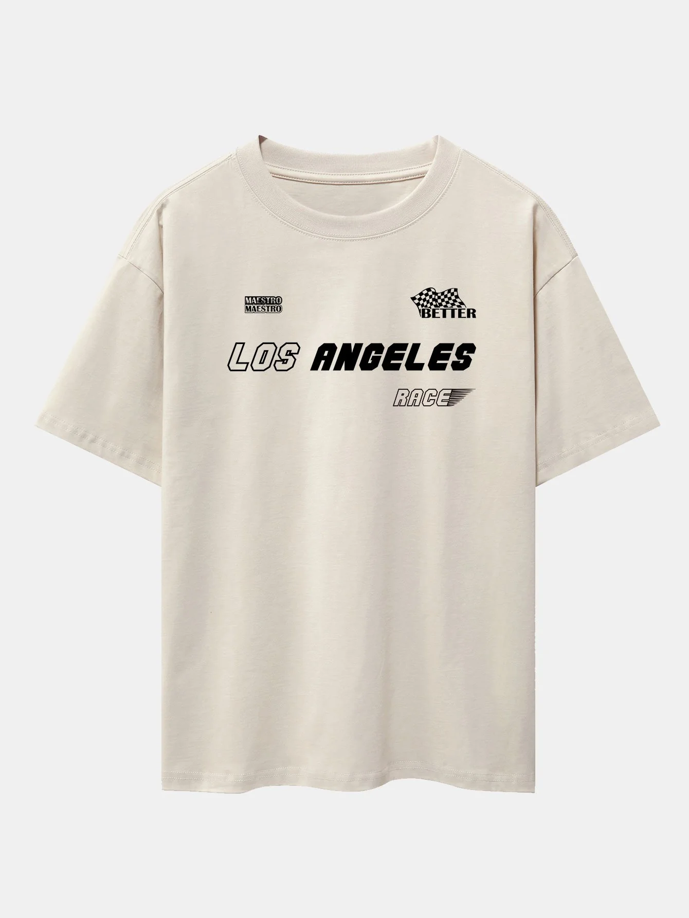 Los Angeles Slogan Druck Drop Shoulder Oversize T-Shirt - Image 14