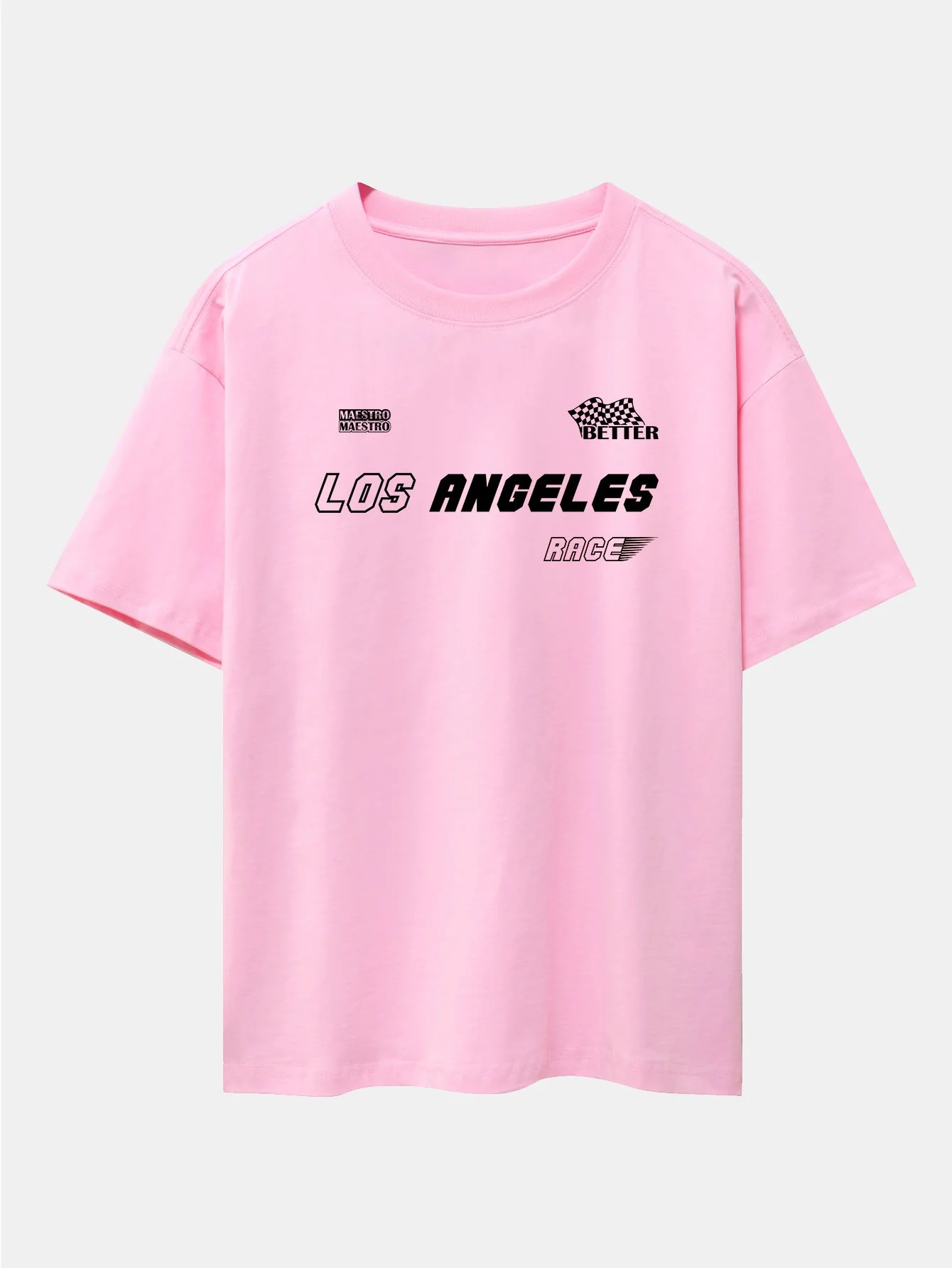 Los Angeles Slogan Druck Drop Shoulder Oversize T-Shirt - Image 3
