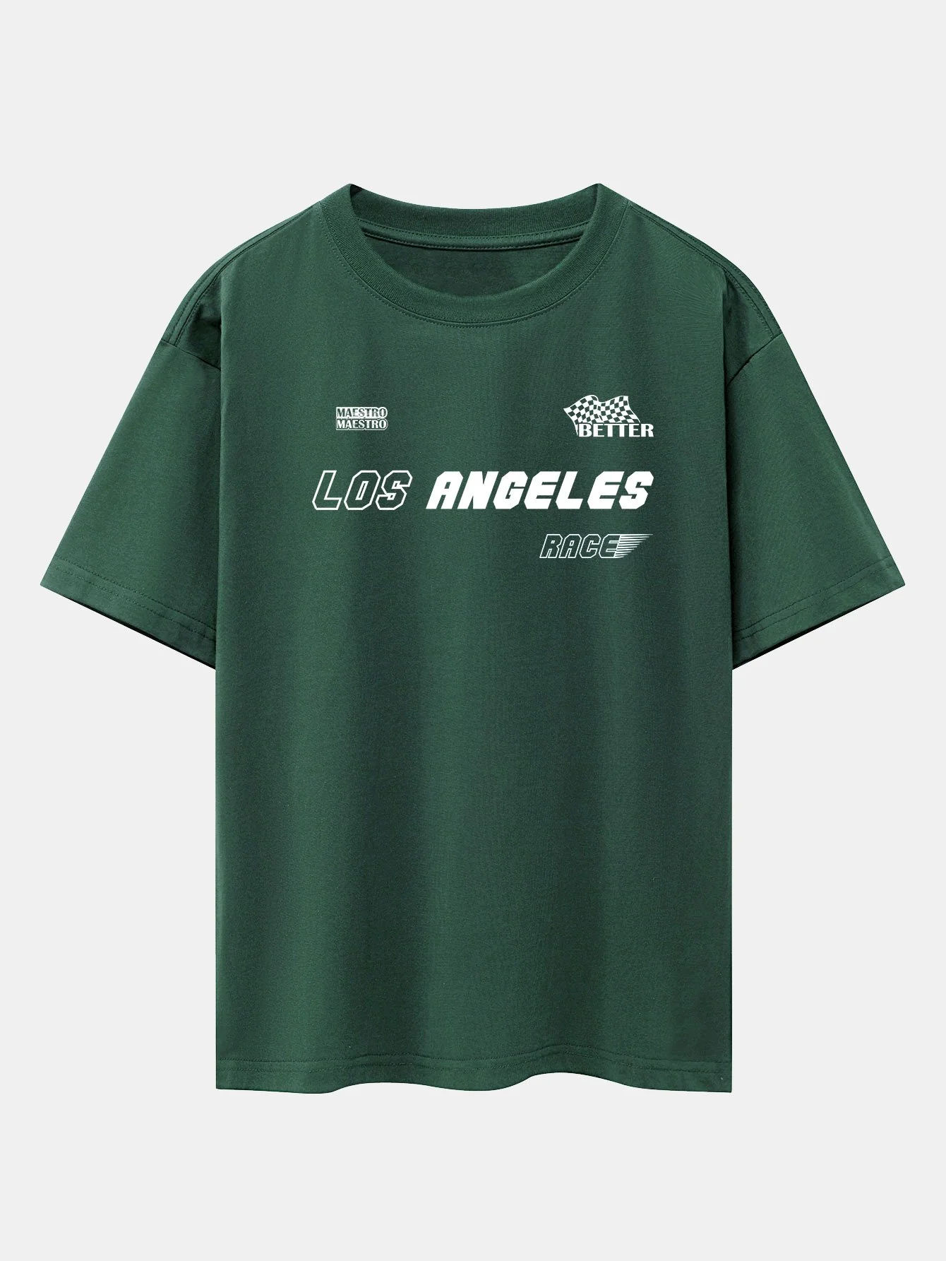 Los Angeles Slogan Druck Drop Shoulder Oversize T-Shirt - Image 4