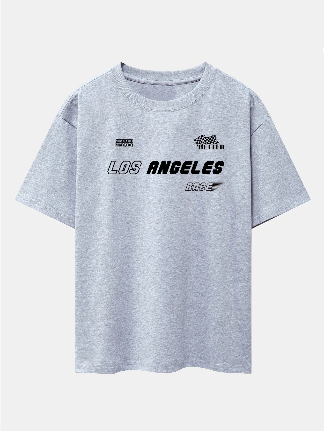 Los Angeles Slogan Druck Drop Shoulder Oversize T-Shirt - Image 5