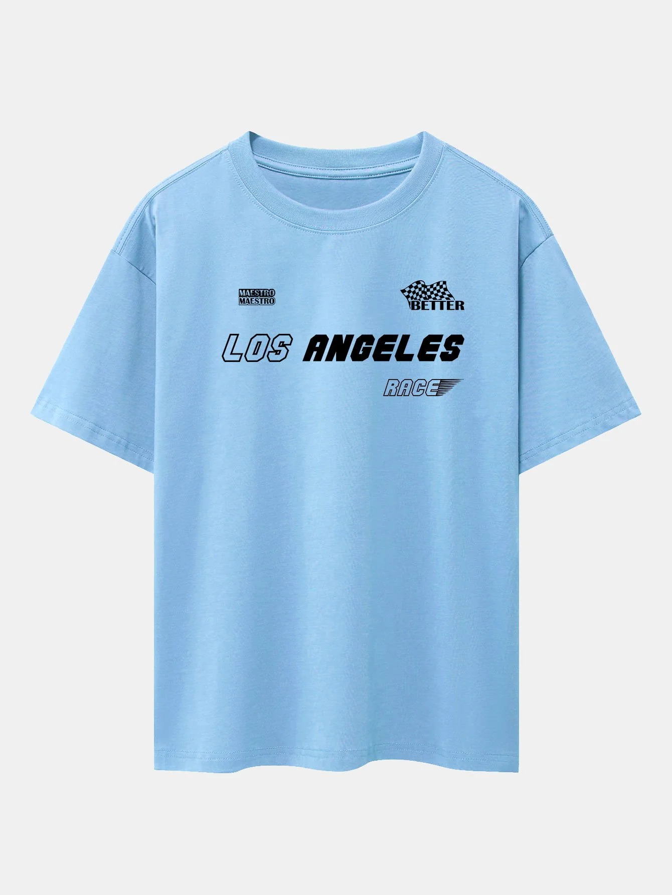 Los Angeles Slogan Druck Drop Shoulder Oversize T-Shirt - Image 6