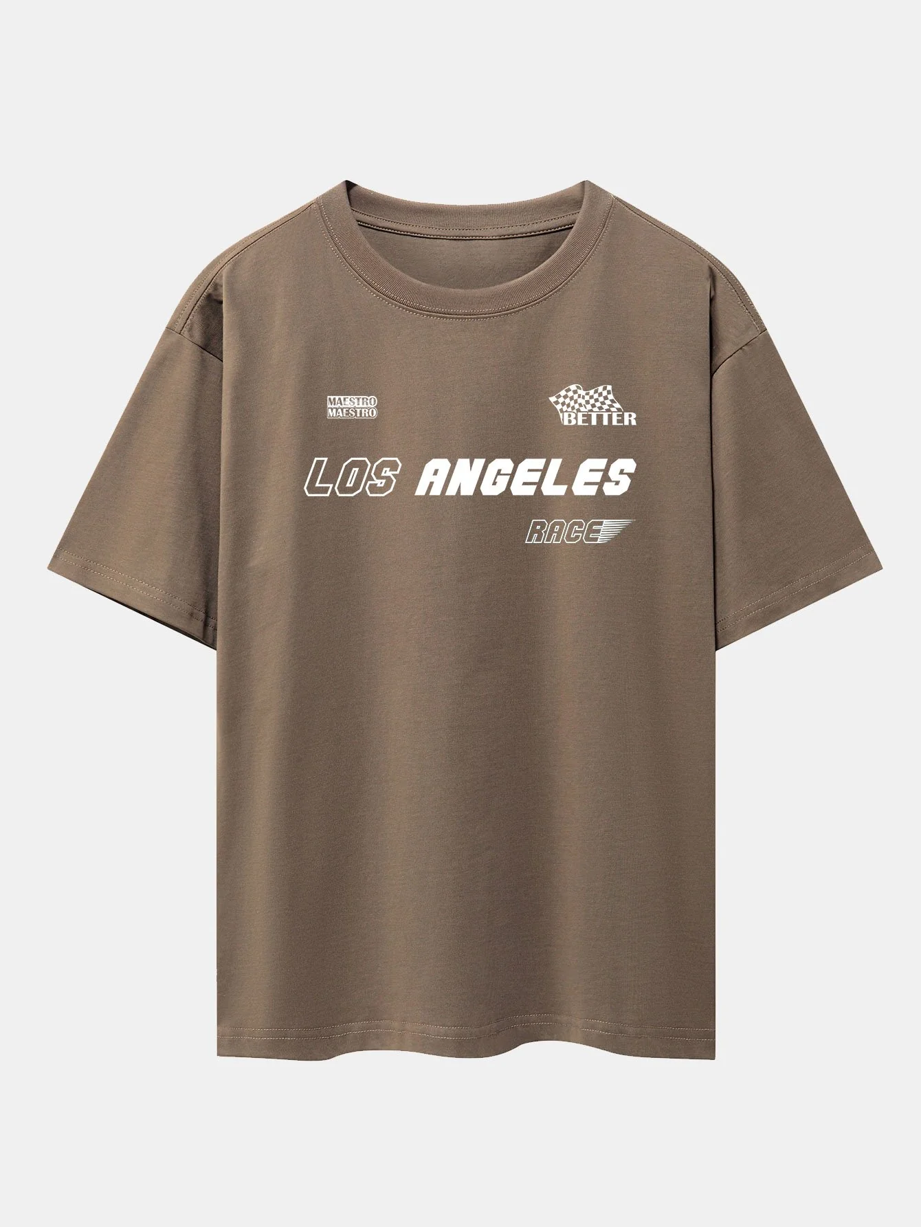 Los Angeles Slogan Druck Drop Shoulder Oversize T-Shirt - Image 8